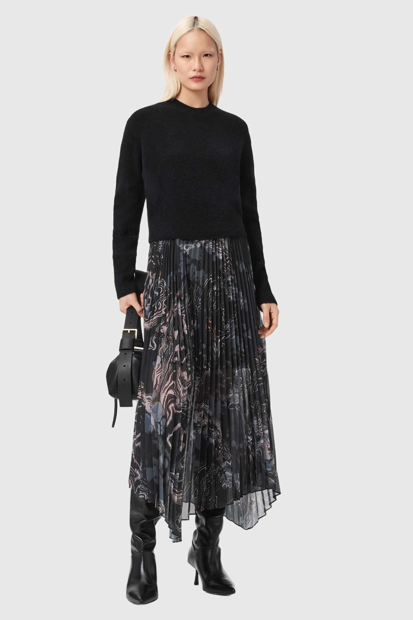 DONATELLA DRESS RIPPLE GOLD BLACK 1