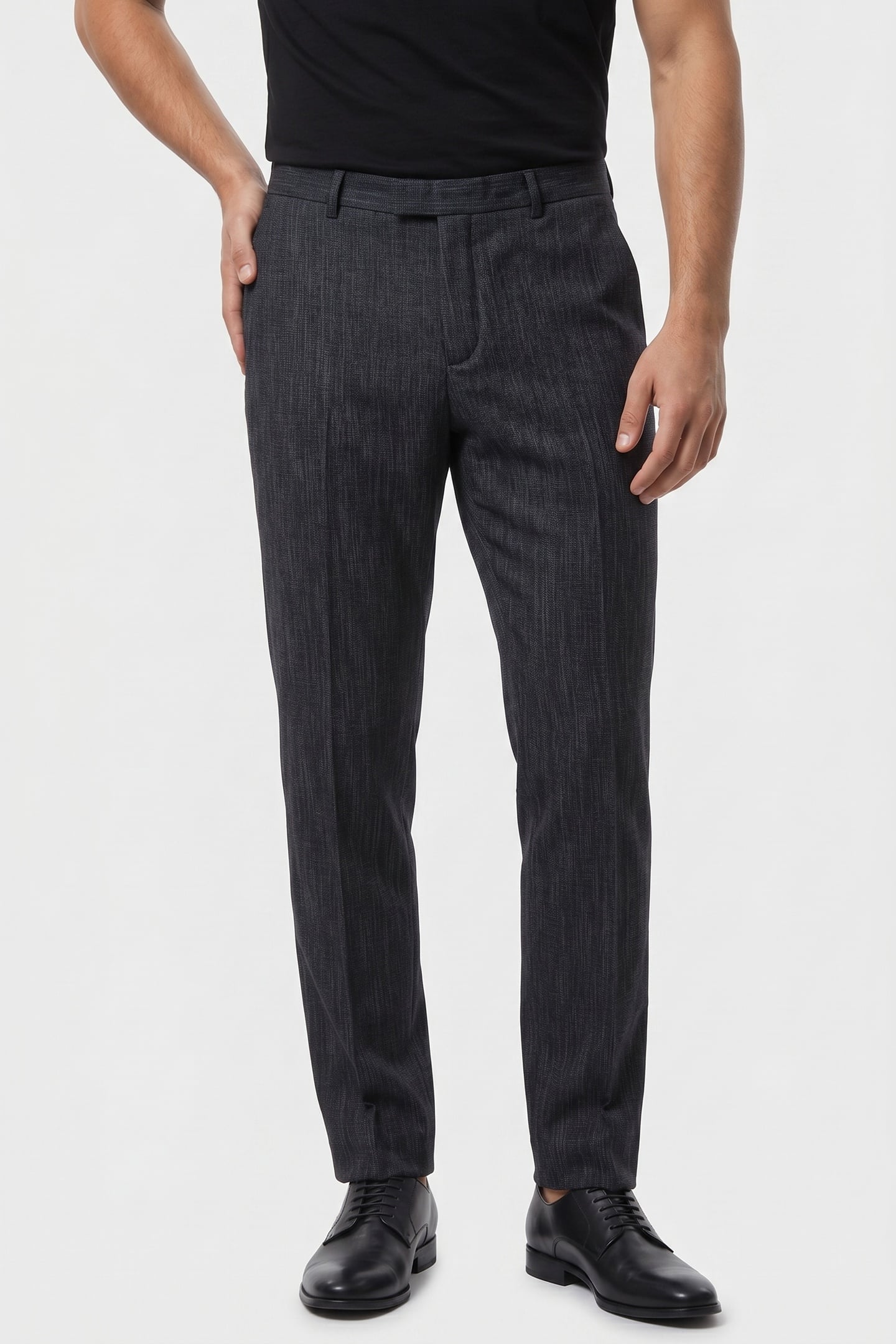 MERCER SLIM FIT PANTS WITH WELT HIP POCK EBONY 1