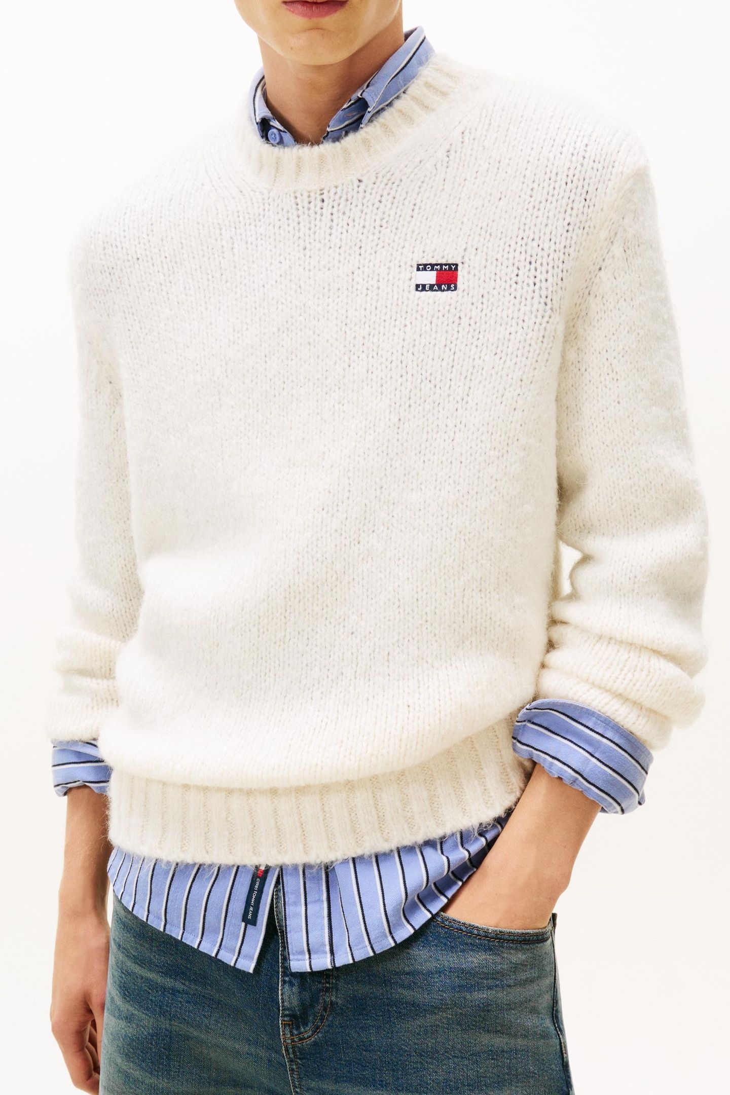 REGULAR COSY TEXTURED SWEATER ANCIENT WHITE 1