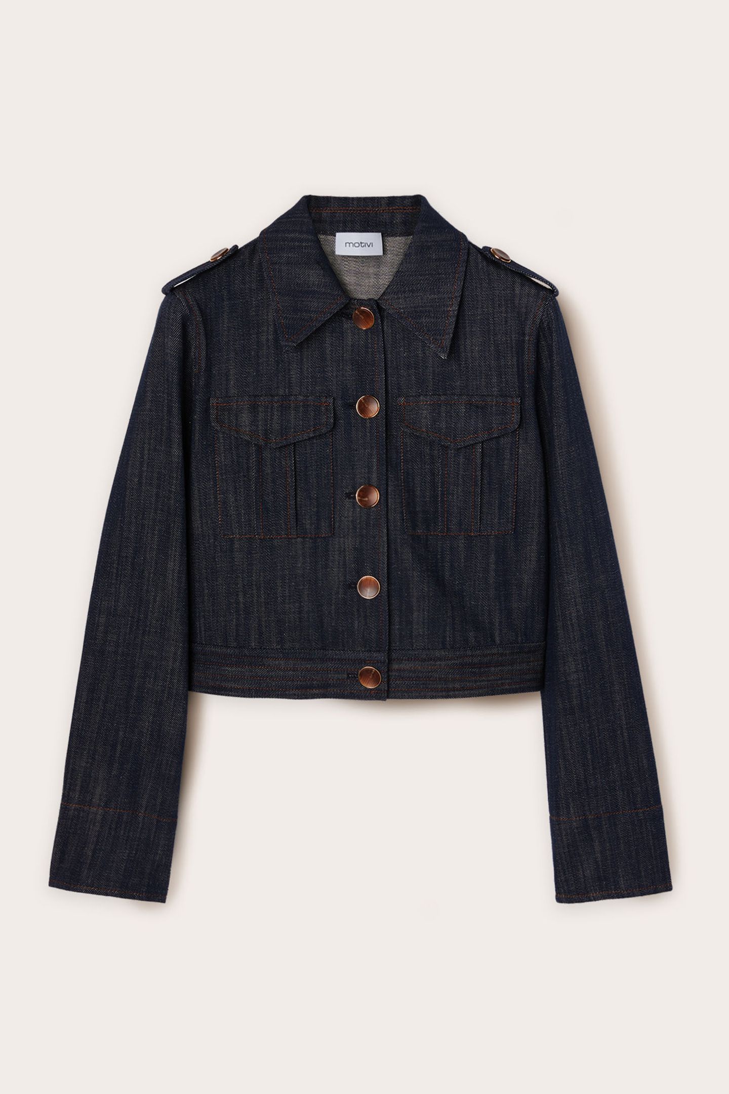 SHORT DENIM-EFFECT JACKET BLUE 4
