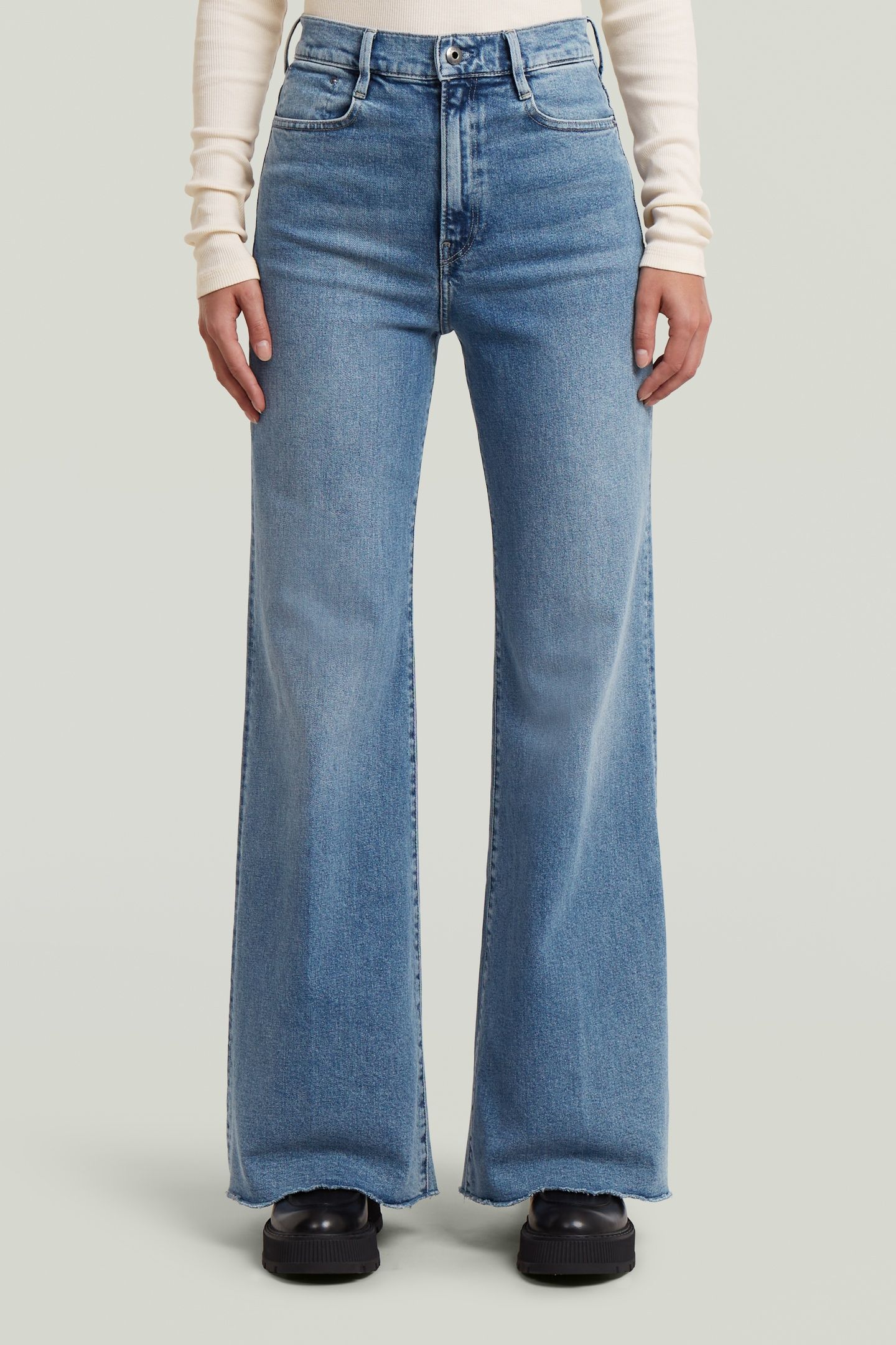 DECK ULTRA HIGH WIDE LEG JEANS MEDIUM BLUE 1