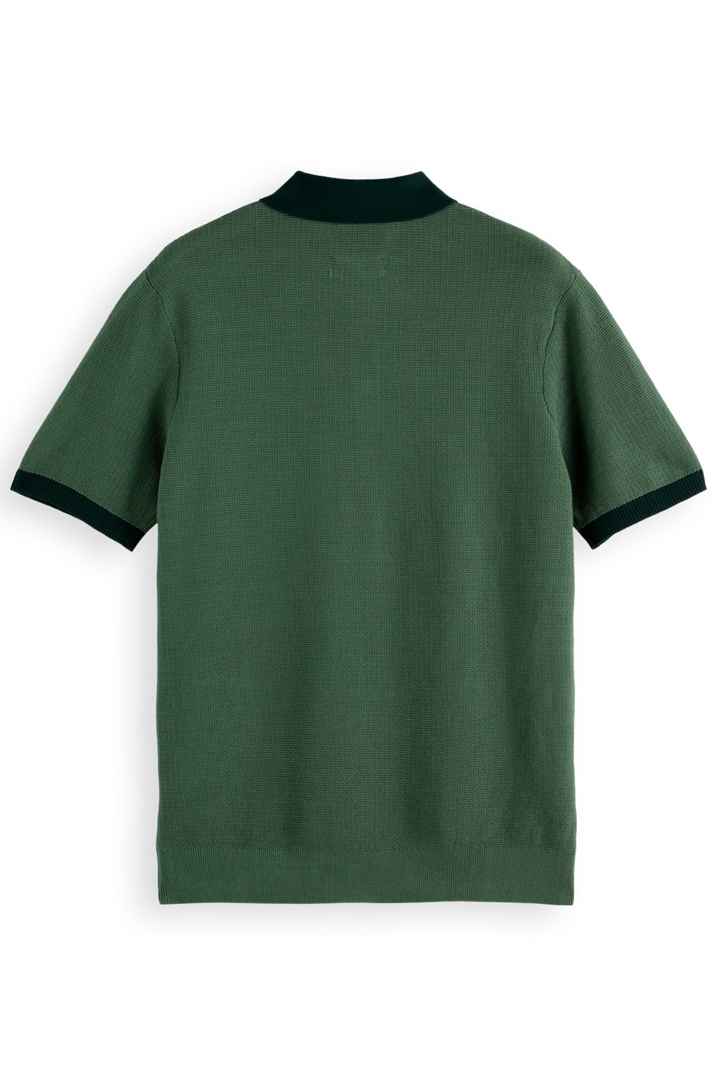 STRUCTURED KNITTED SOLID POLO SAGE GREEN 2