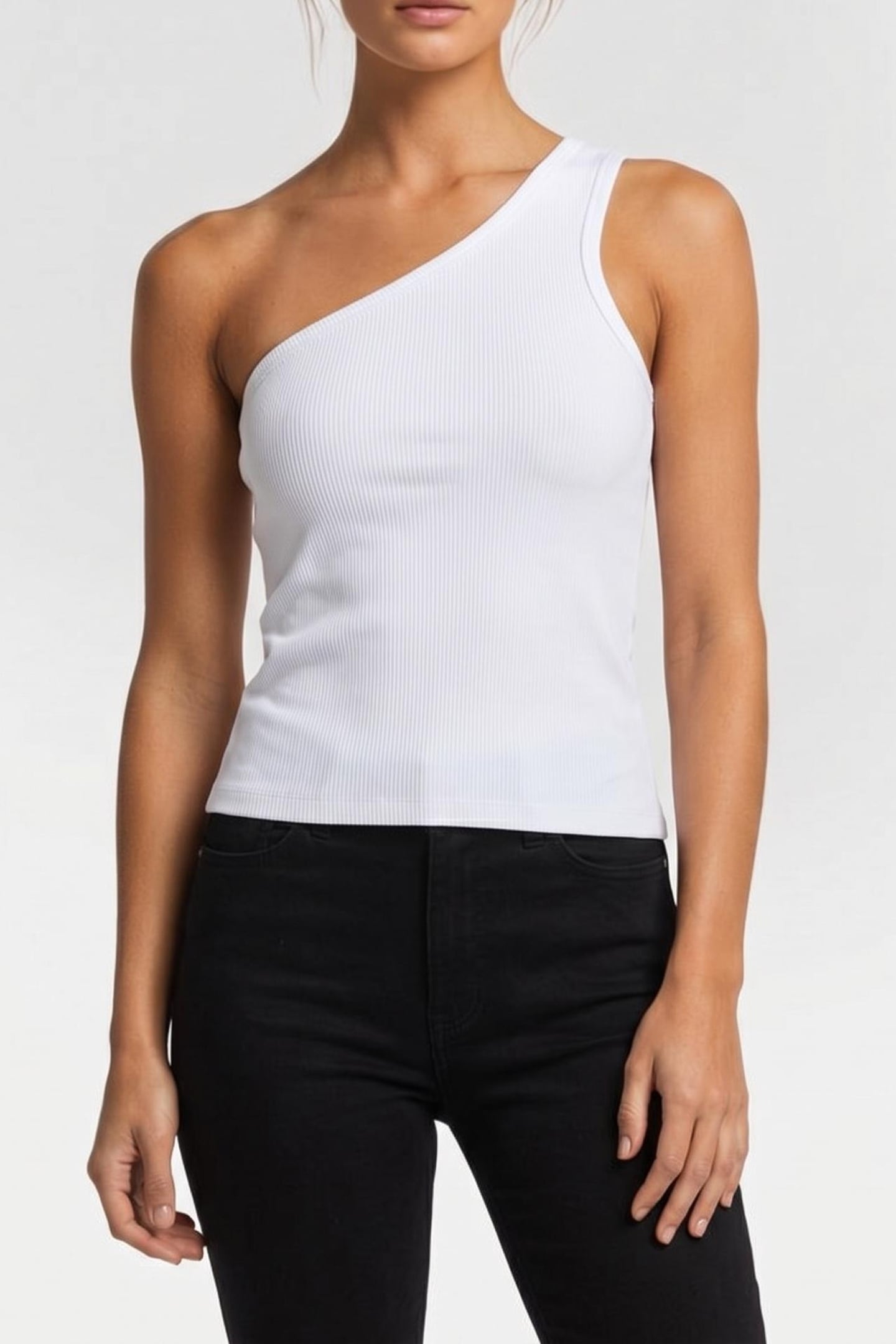 ONE SHOULDER TOP WHITE 1