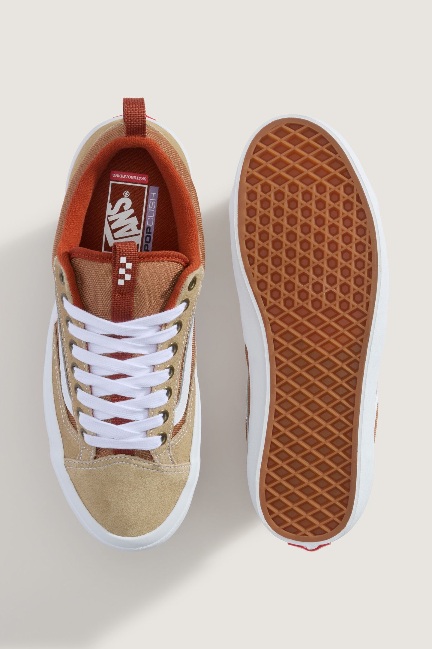 UNISEX SKATE OLD SKOOL 36 + KHAKI/BURNT ORANGE 5