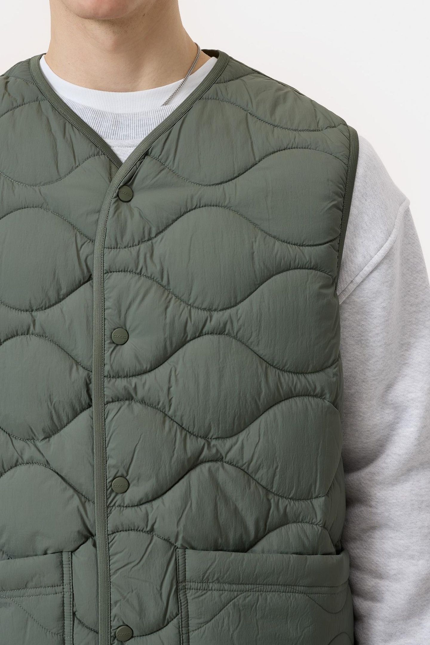 QUILTED GILET OLIVE GREEN 5