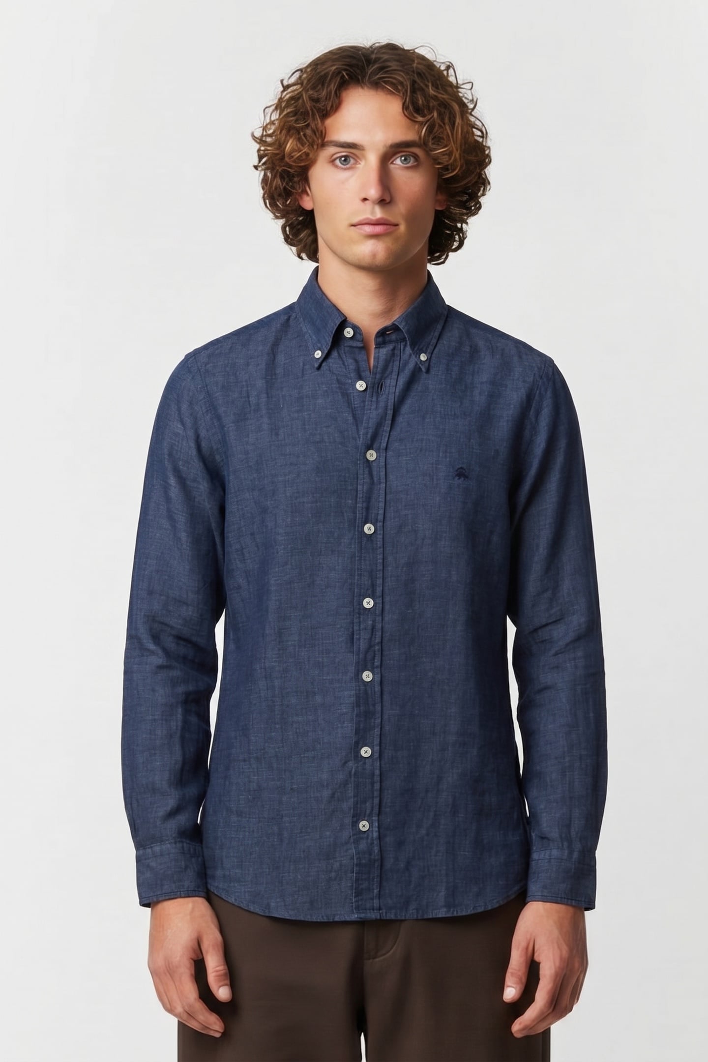 BUTTON-DOWN SHIRT LINEN DENIM 1