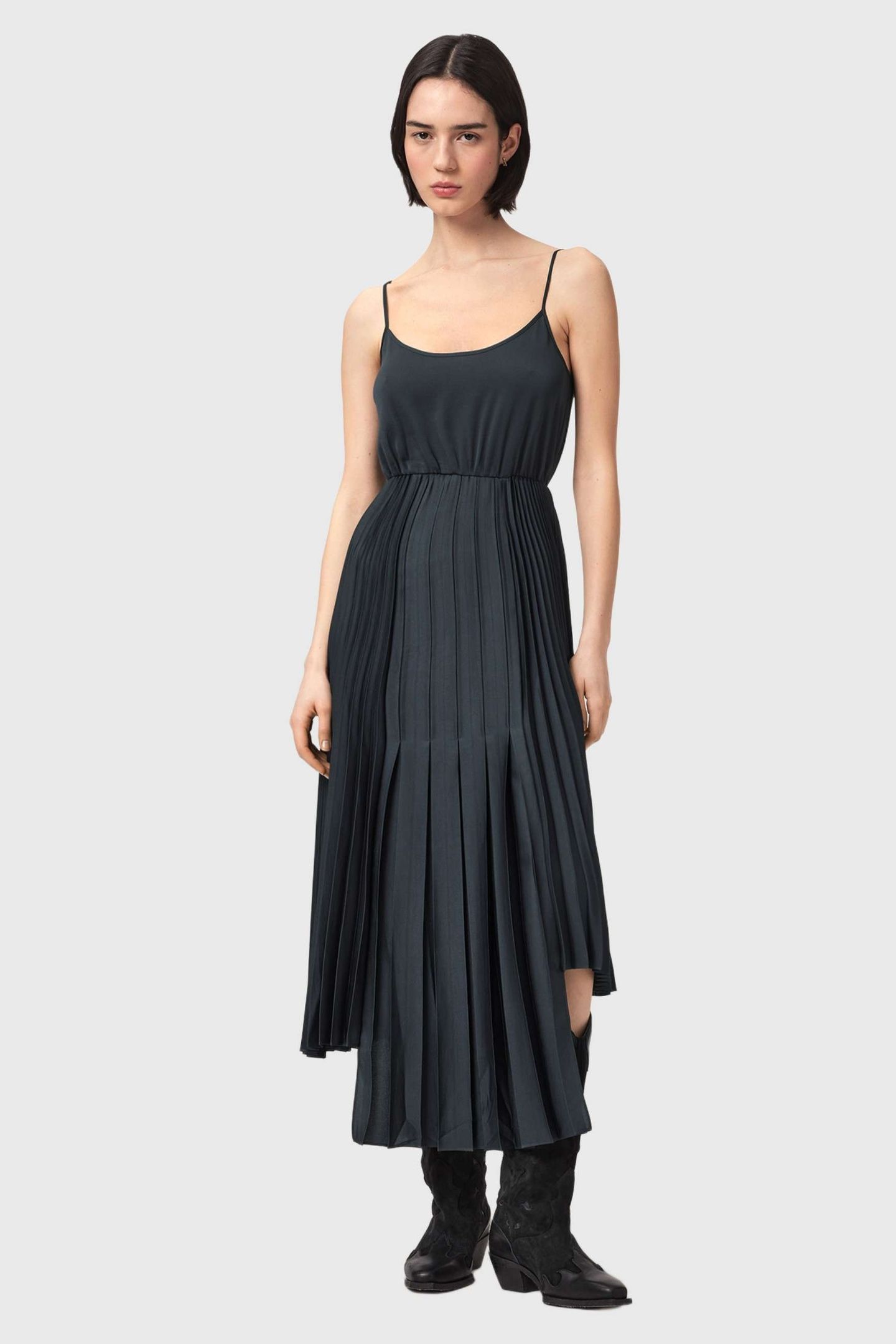 LUCILLE DRESS CARBON BLUE 2