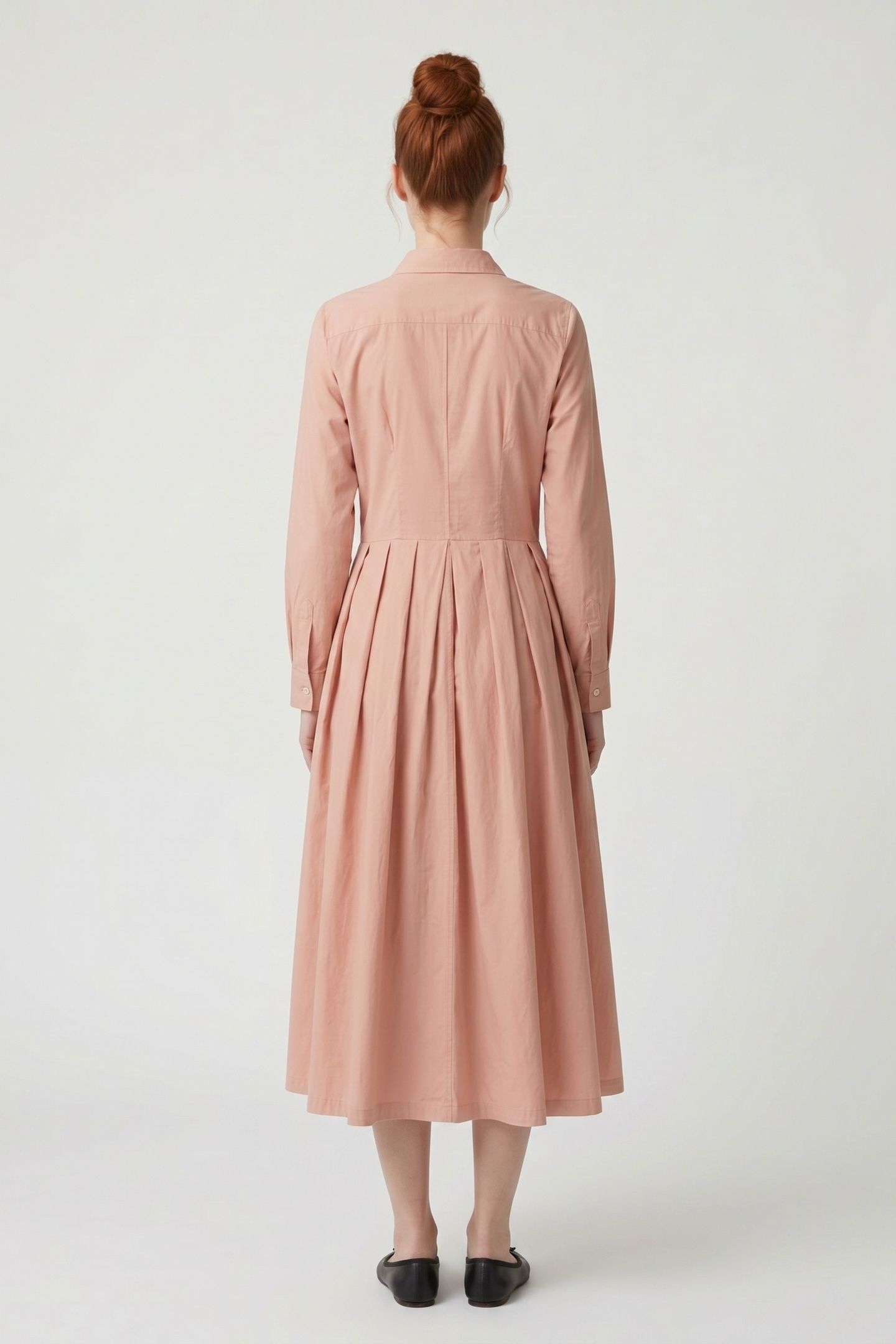 SHIRT DRESS W/POCKETS COTTON SALMON 2