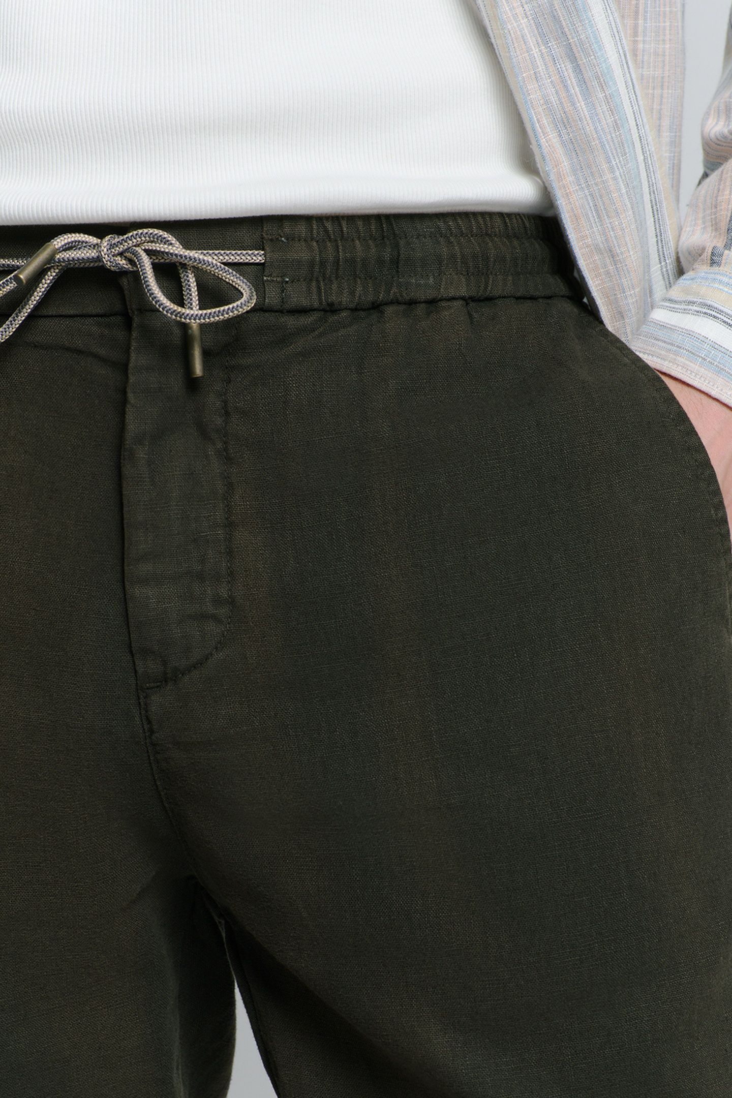 PANTS WITH LINEN GARMENT DYED MOTORBLACK 6