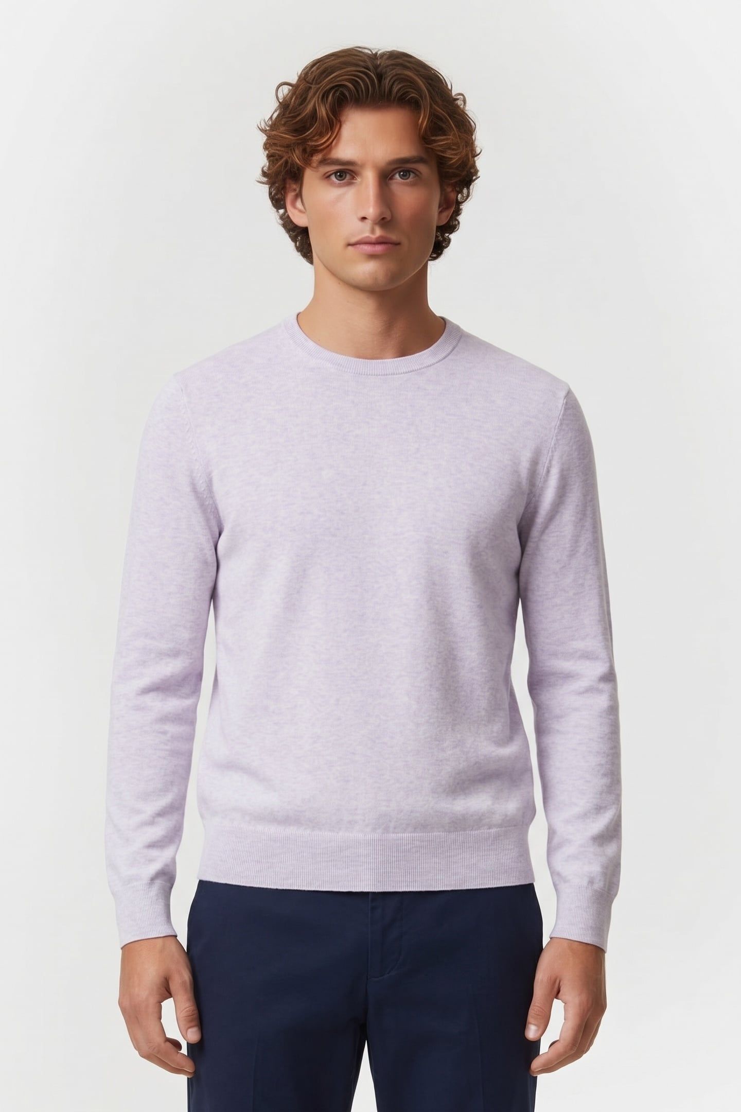 COTTON CREWNECK LIGHT PURPLE 1