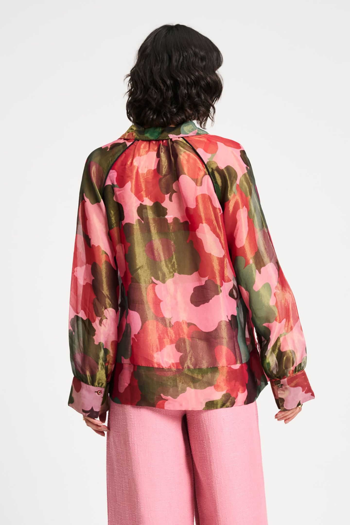 BLOUSE - ABSTRACT FLOWER SHIMMER MULTI COLOUR 3