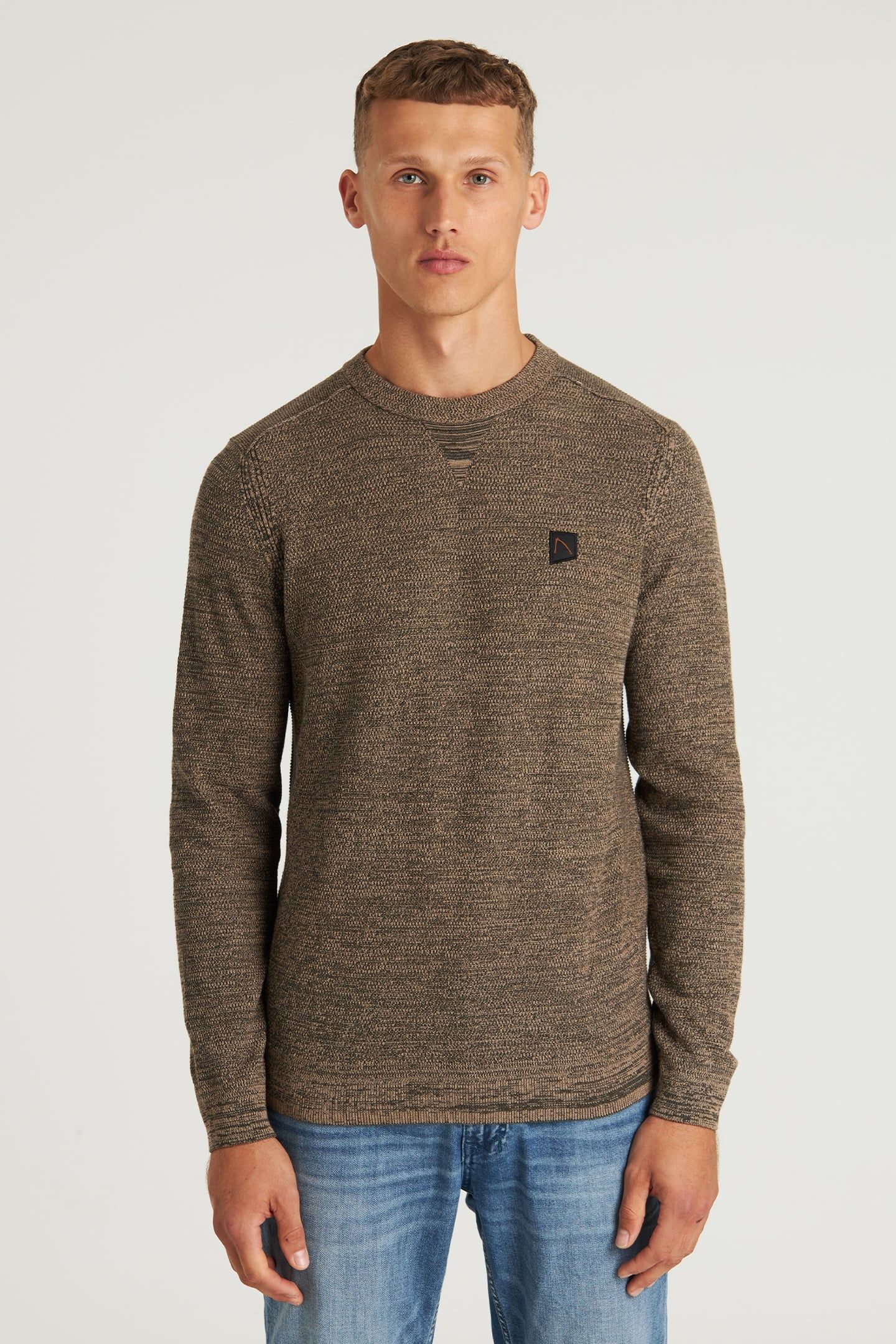 BASAL MIXED PULLOVER TAUPE 1