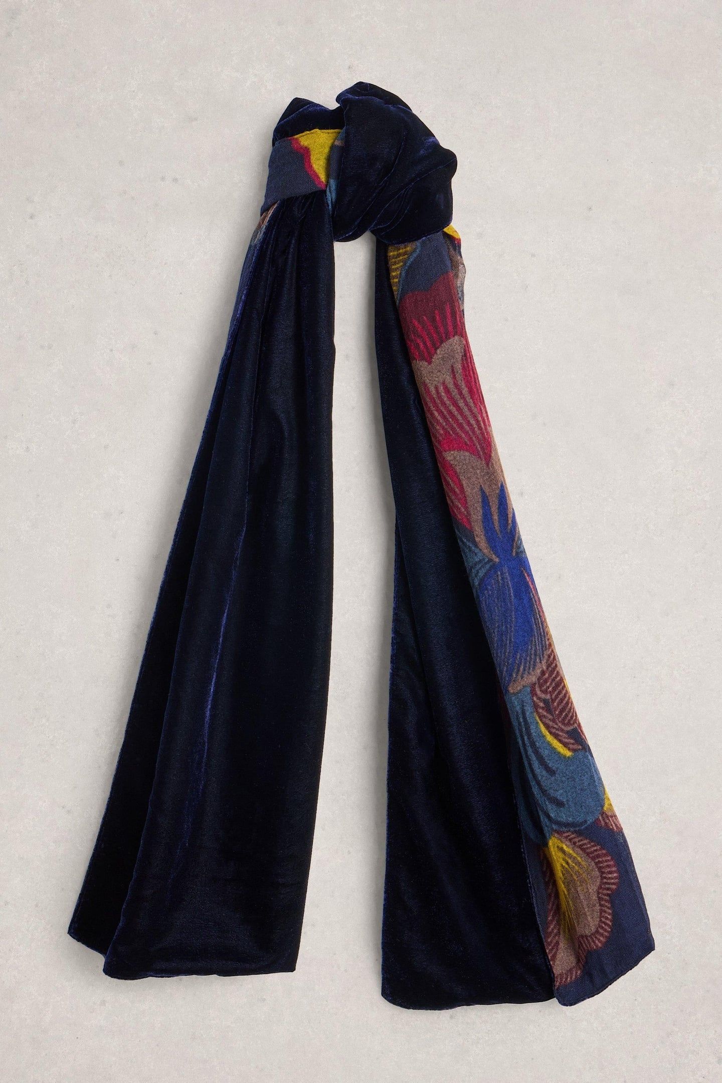VELVET PRINTED SCARF BLUE PRINT 2