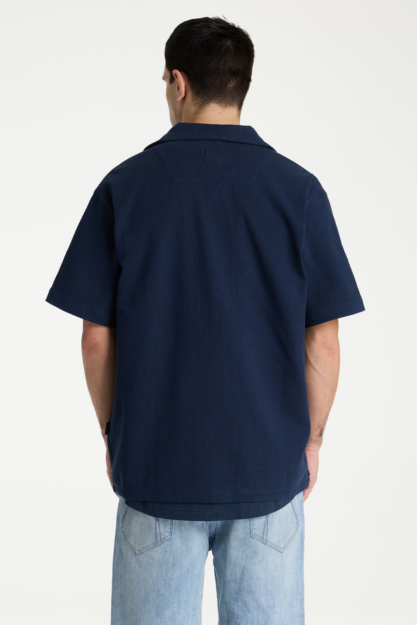 BORI STRUCTURE SHIRT SHORT SLEEVE DRESS BLUES 2