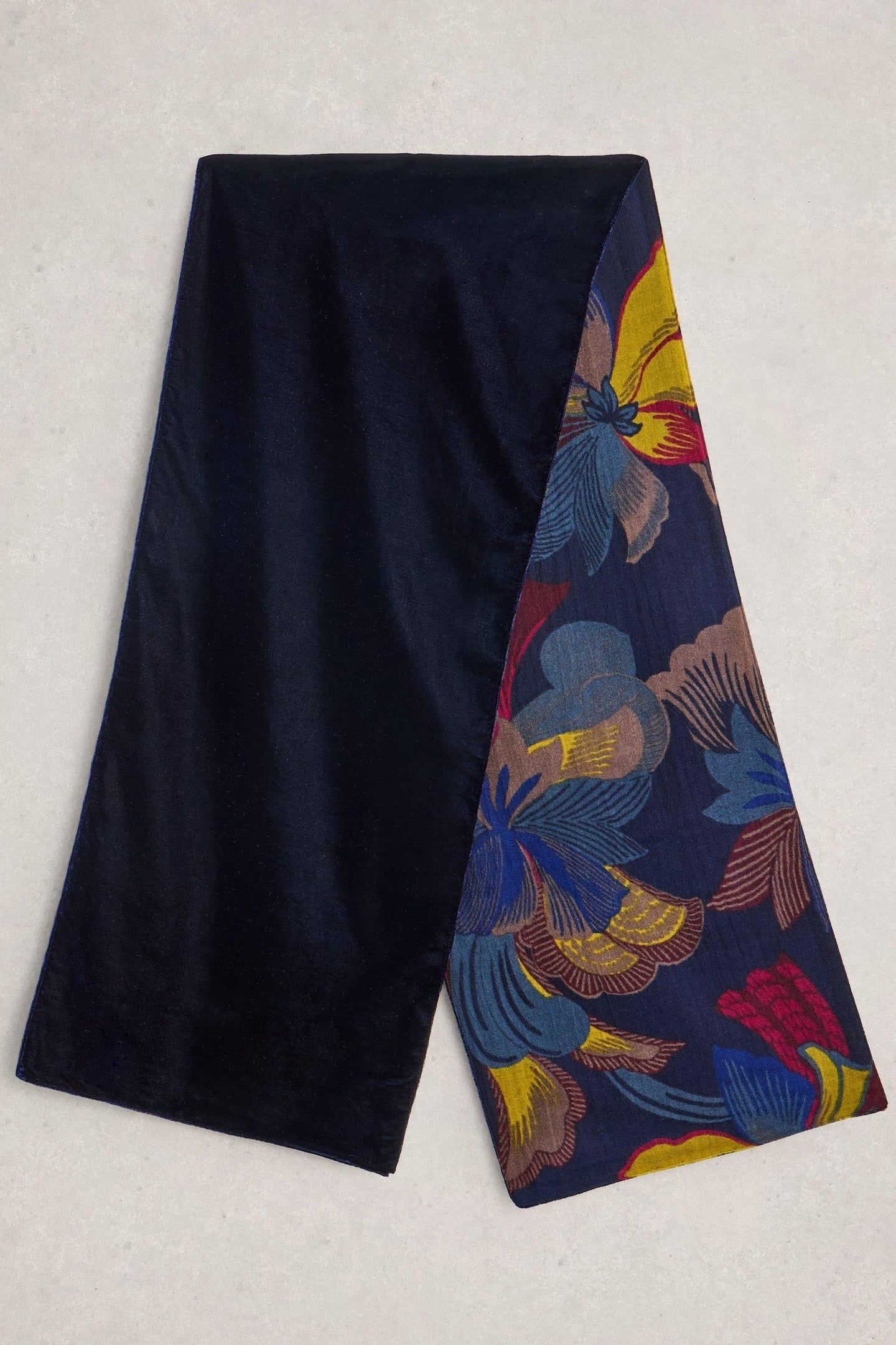 VELVET PRINTED SCARF BLUE PRINT 1