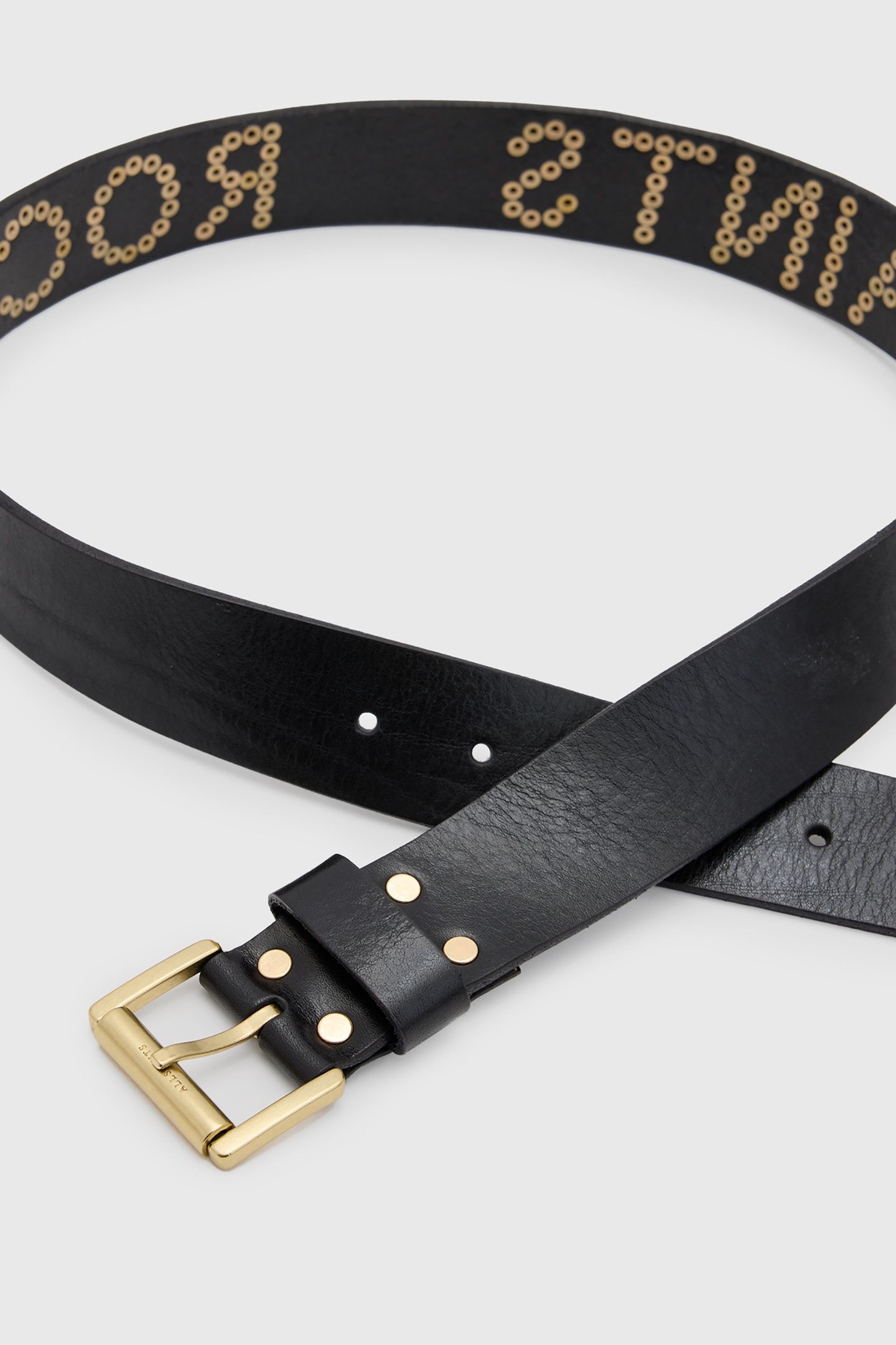 AS ROCKS STUD BELT BLACK/WARM BRASS 6