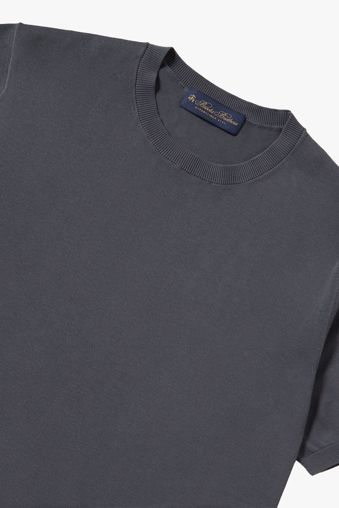 DARK GREY MAKO COTTON SHORT SLEEVE SWEATER DARK GREY 5