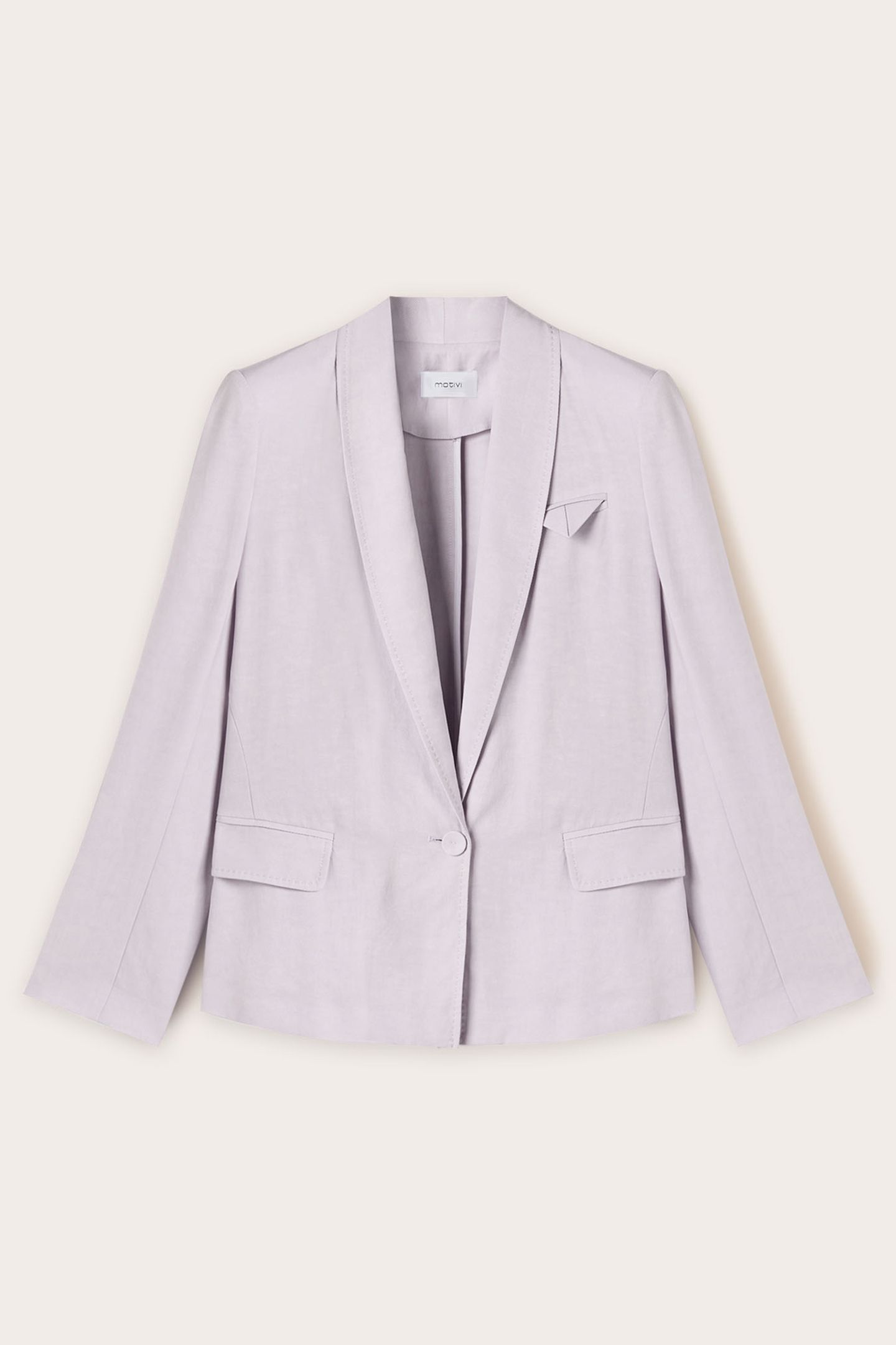 SINGLE-BREASTED LINEN BLEND LYOCELL JACKET PURPLE 4