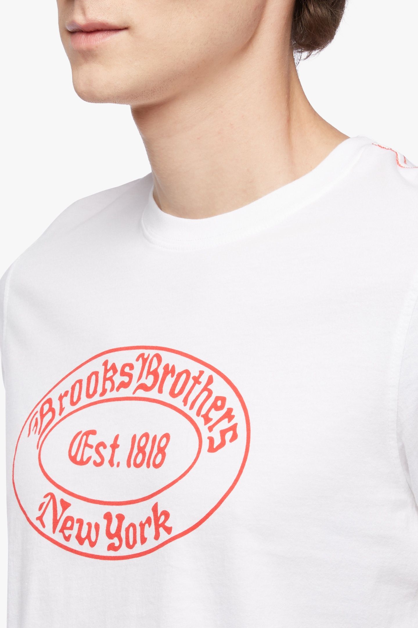 BROOKS BROTHERS LABEL GRAPHIC T-SHIRT OPEN WHITE 5
