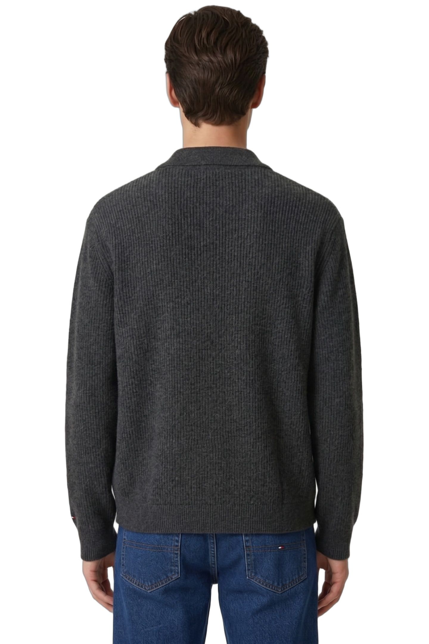 FISHERMAN RIB COACH JACKET DARK GREY HEATHER 2