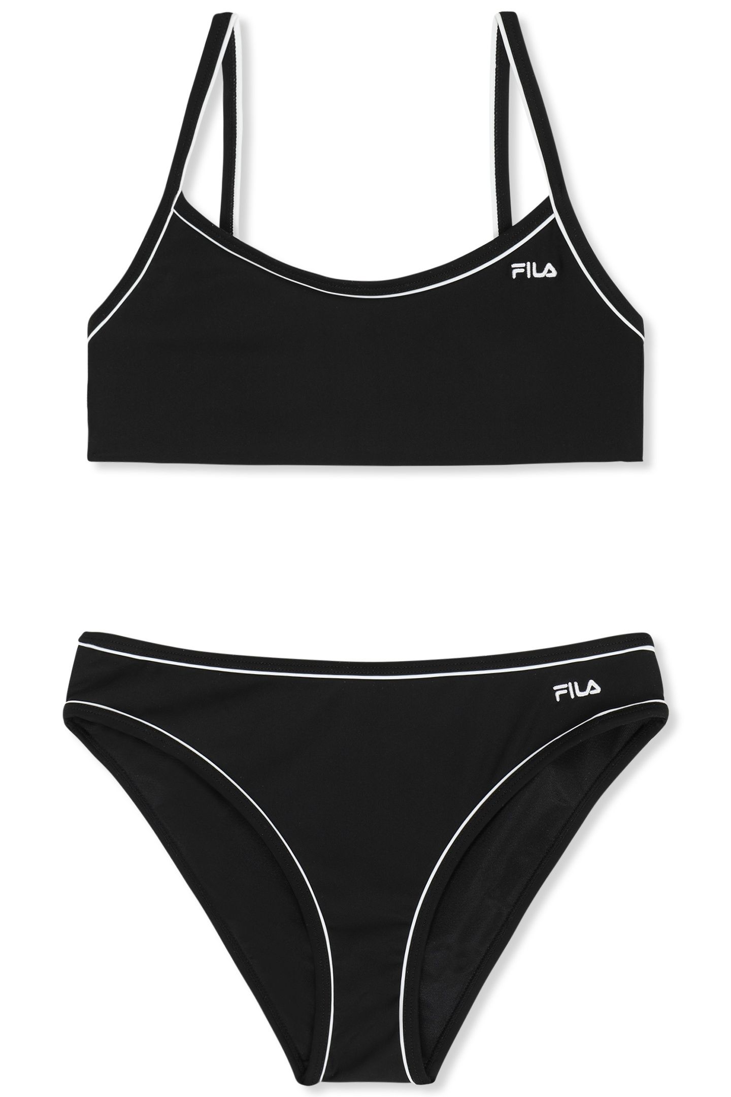 PRATELLO CONTRAST PIPING BIKINI BLACK 1
