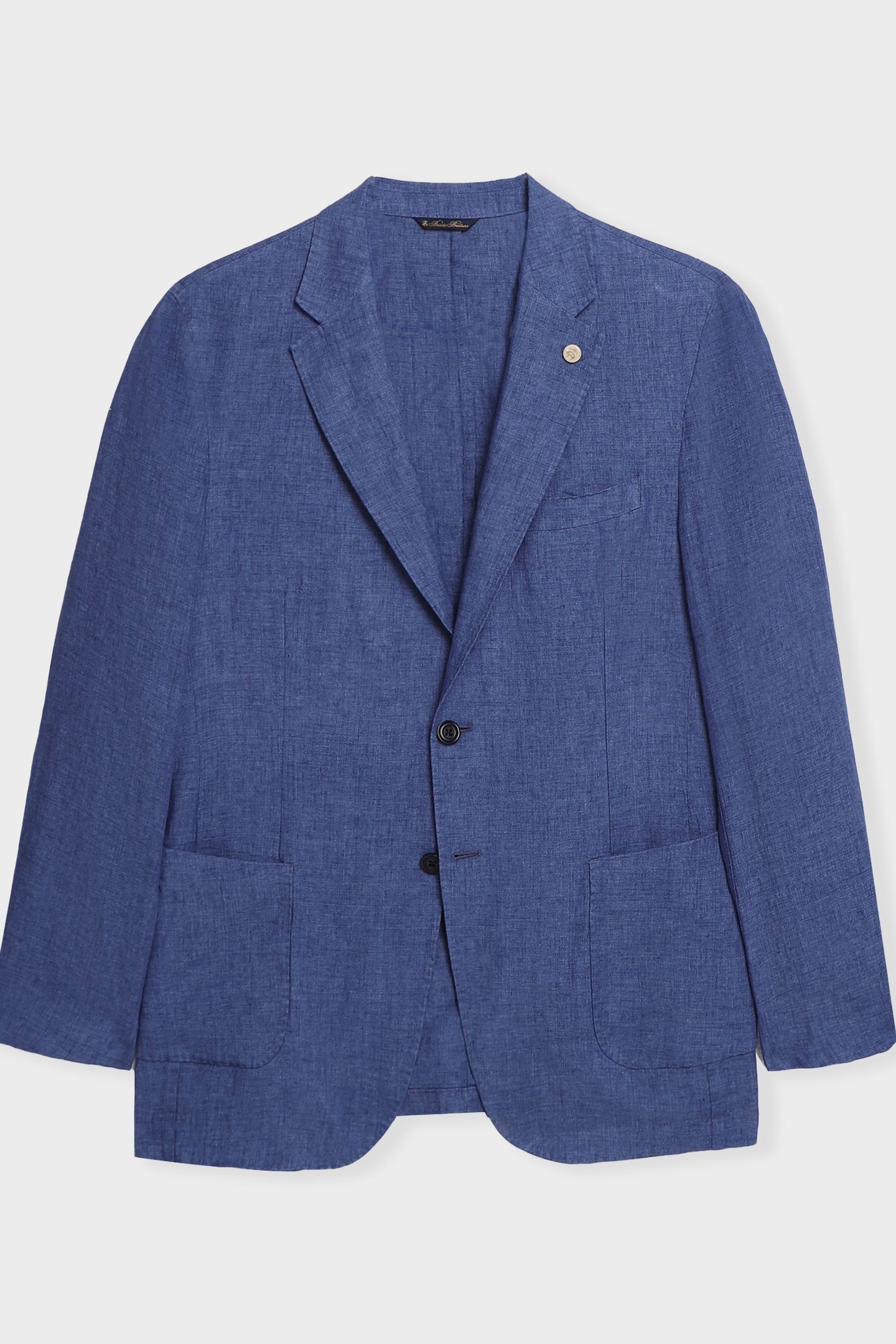 LINEN SINGLE-BREASTED BLAZER DENIM BLUE 4