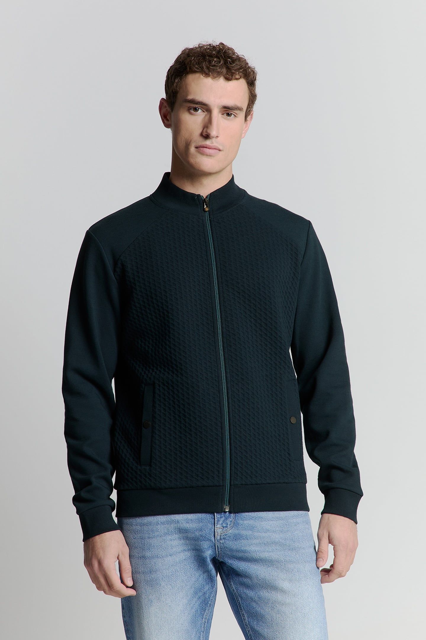 SWEATER FULL ZIPPER JACQUARD MIX NIGHT 3