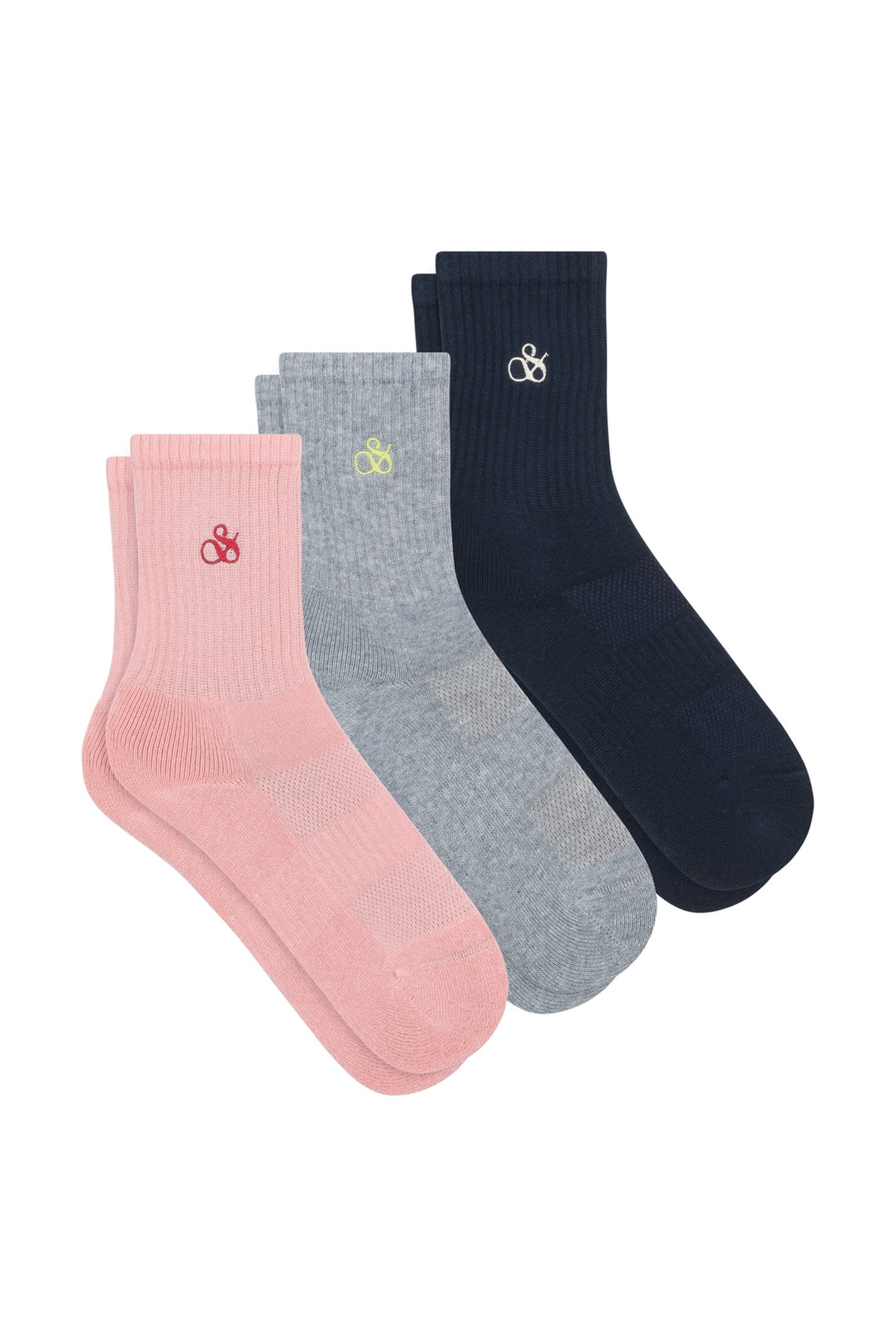 GIRL 3PK GIRLS 1/2 TERRY CREW PINK 2