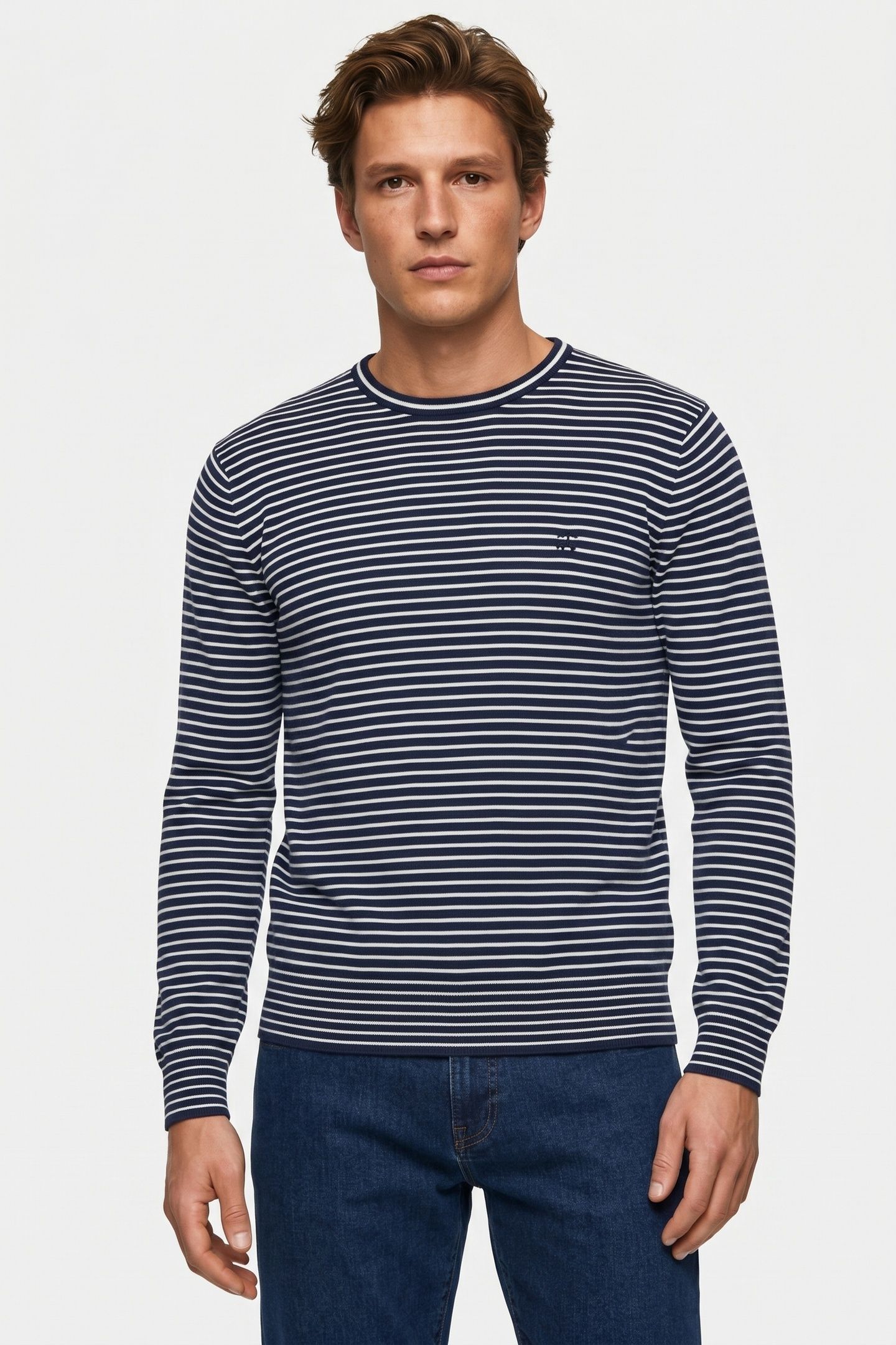 STRIPED CREWNECK COTTON BLUE 1