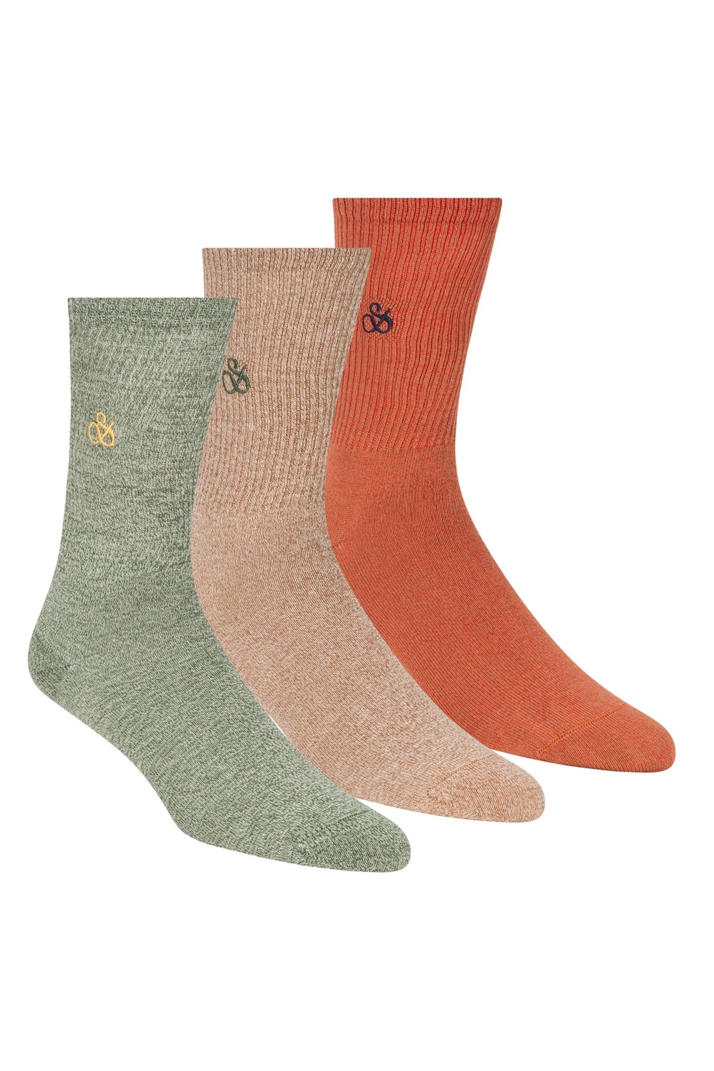 3PK MENS NON TERRY RIBBED CREW GREEN 1