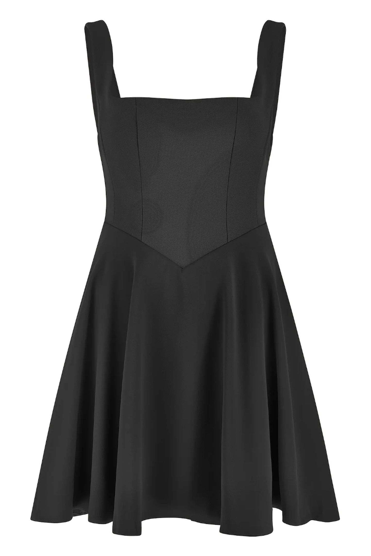 SQUARE NECK MINI DRESS BLACK 3