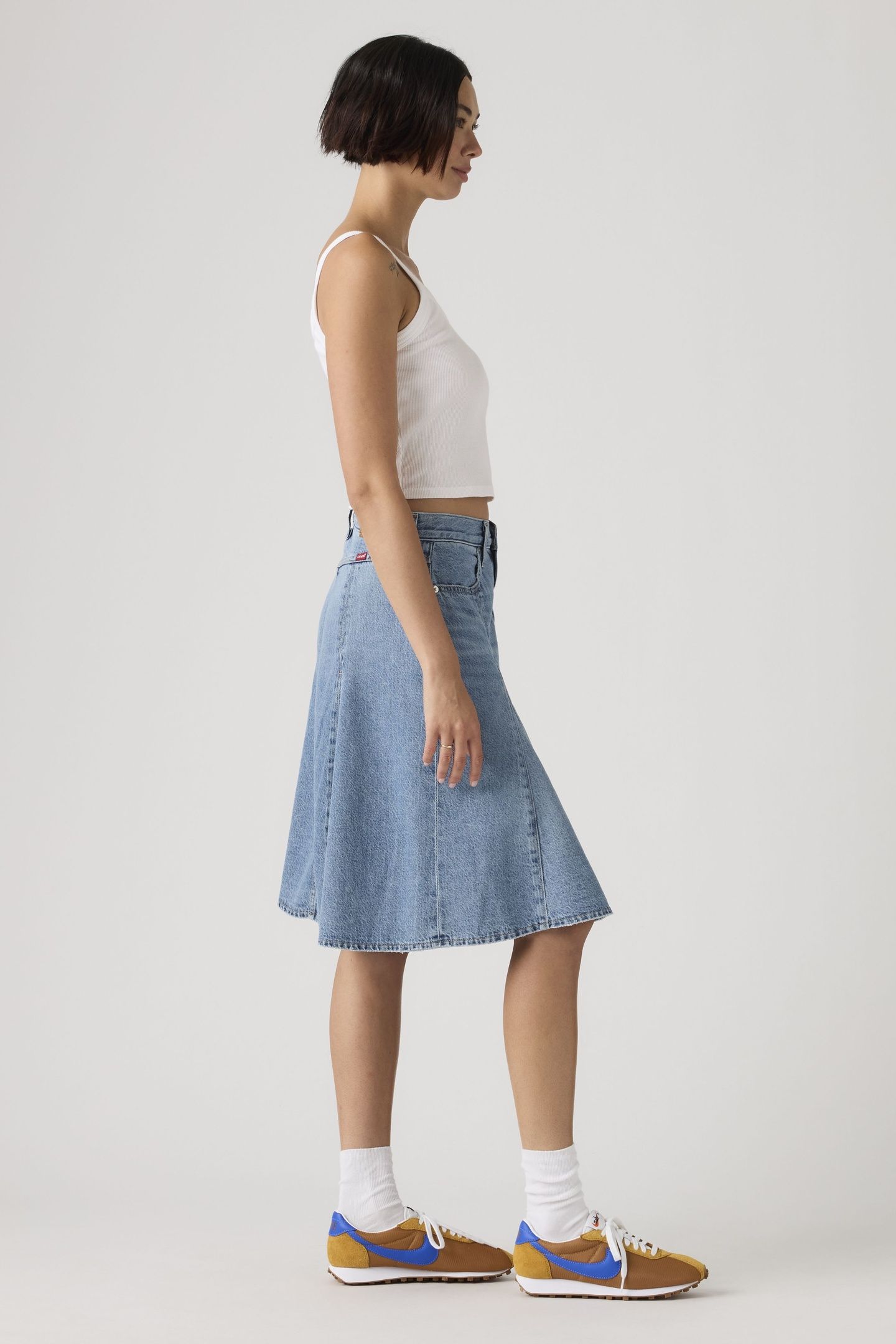 GODET KNEE LENGTH LIGHTWEIGHT SKIRT 3