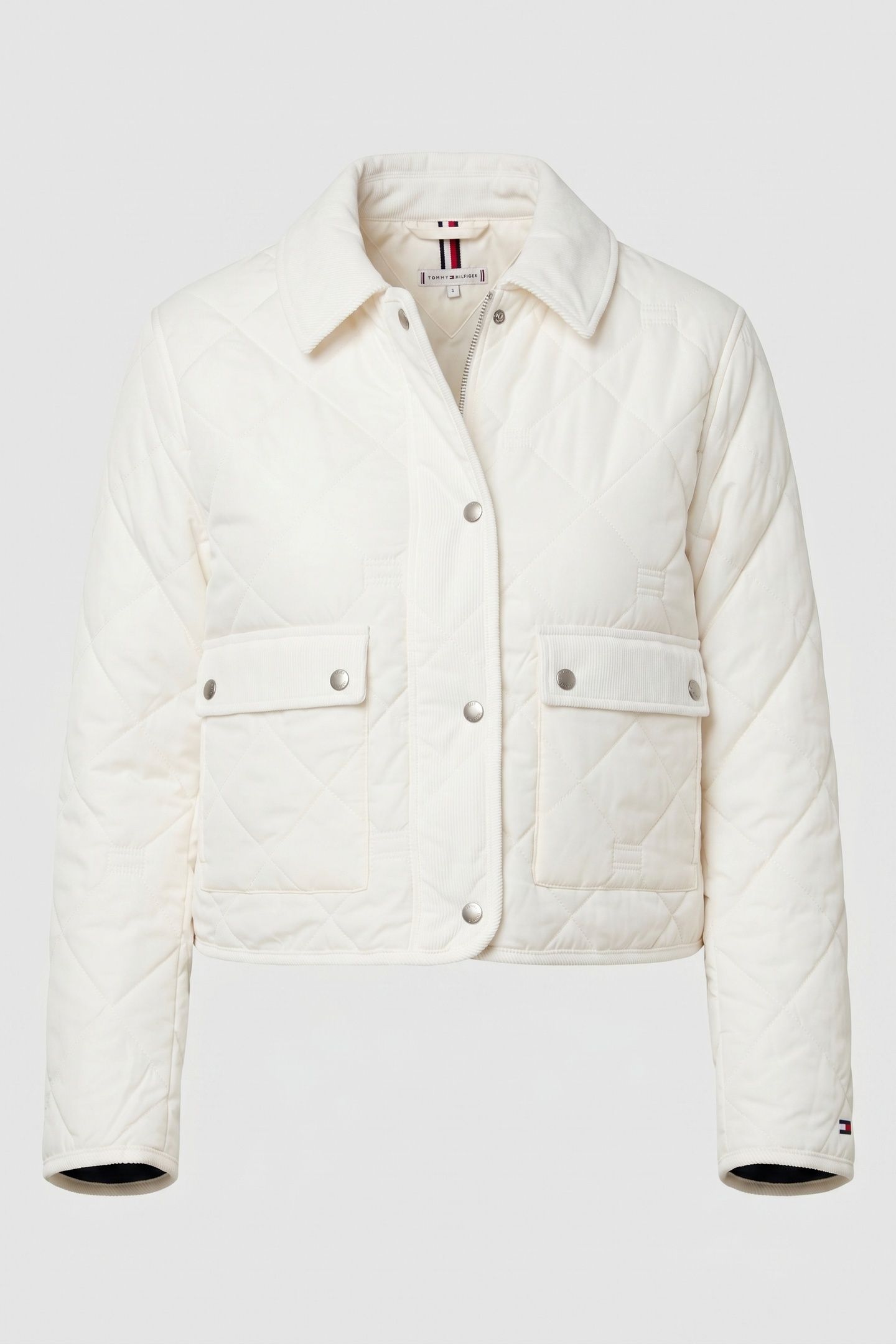 PADDED FLAG QUILTED JACKET IVORY SILK 3