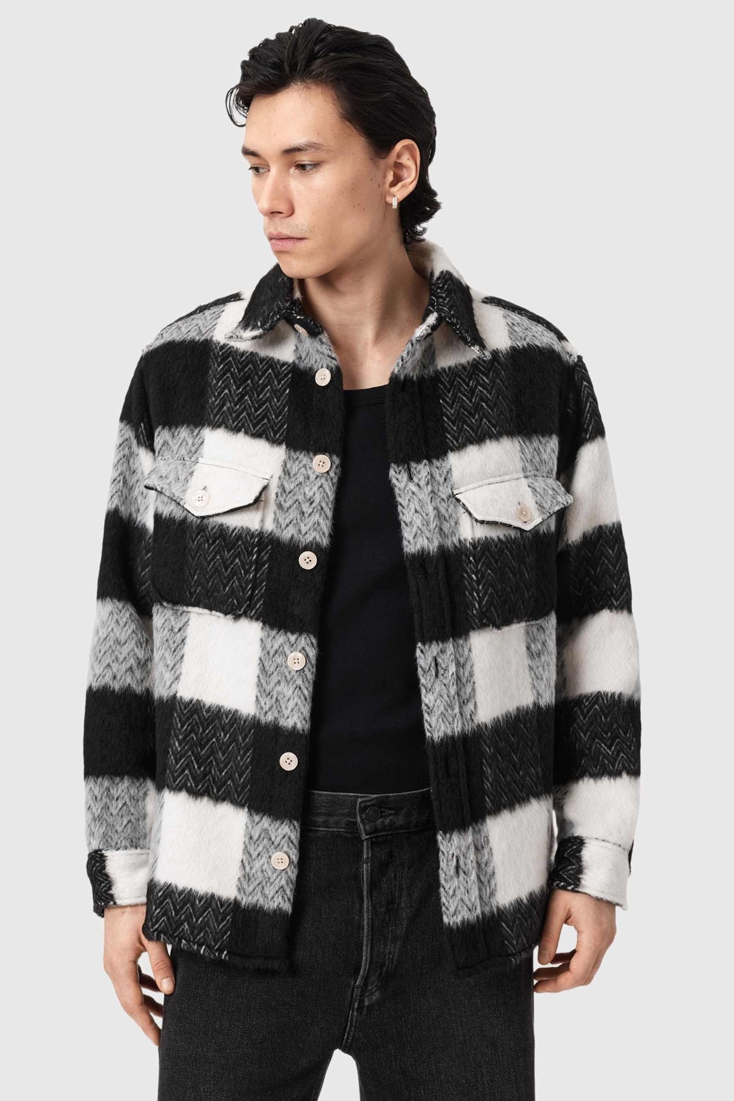 RIVER LS SHIRT BLACK/WHITE 3