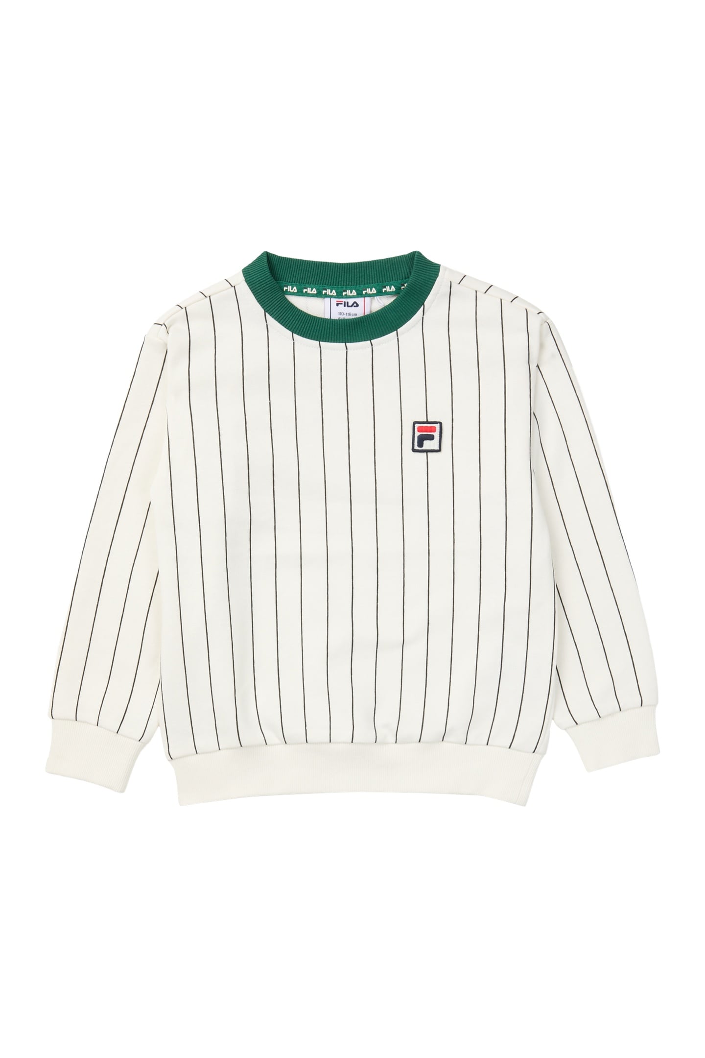 LUBACO REGULAR PINSTRIPED CREWNECK SWEATSHIRT EGRET / BLACK 1