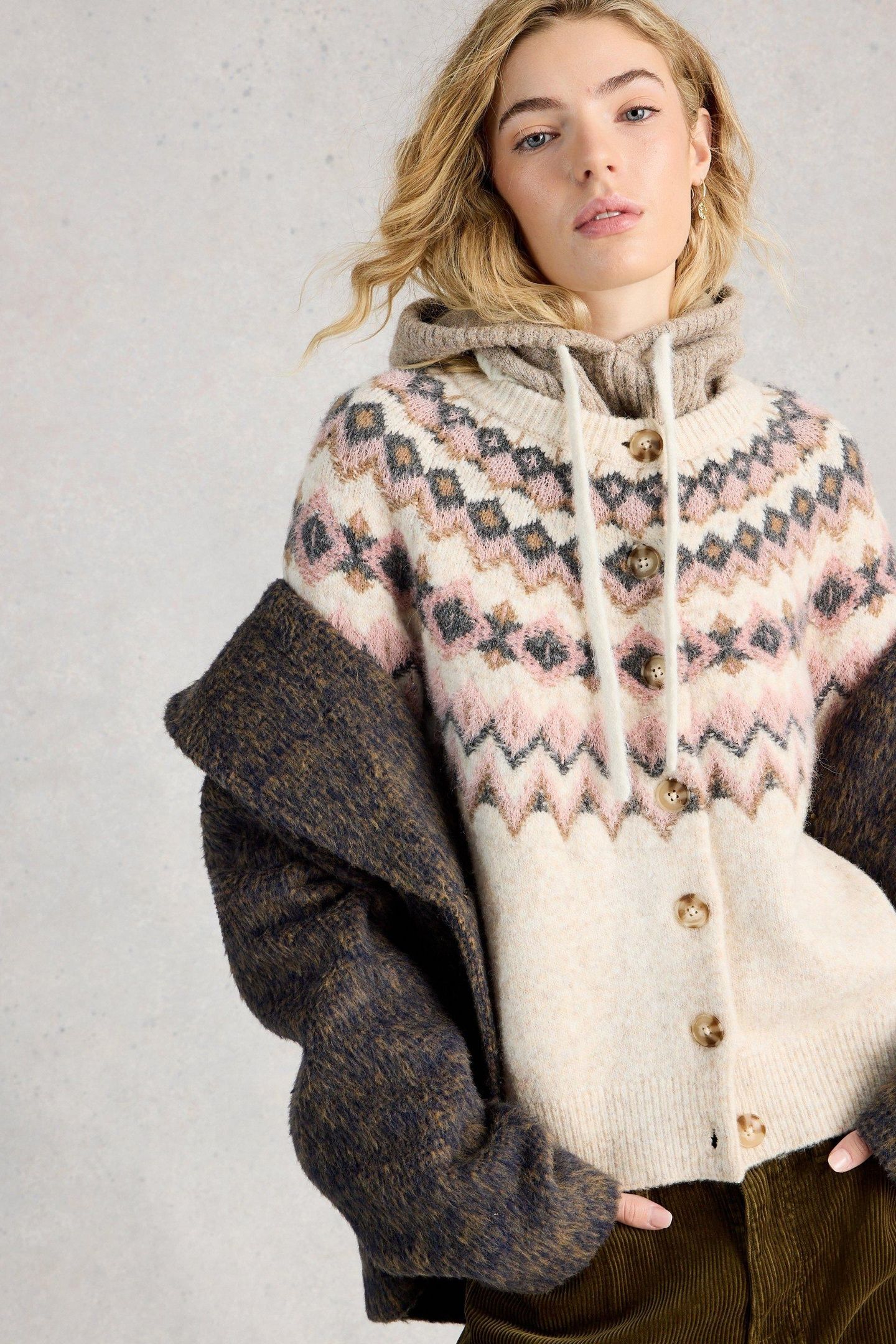 ARCTIC FAIRISLE CARDIGAN NATURAL MULTI 2