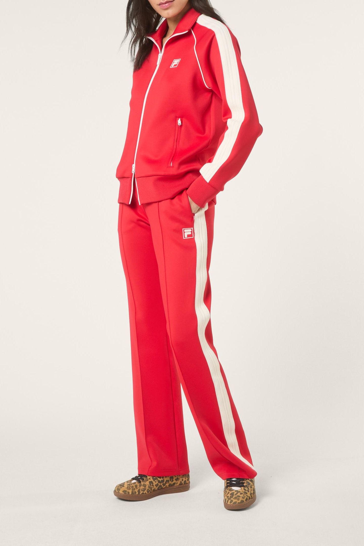 MARLIANO OVERLENGTH TAPED TRACK PANT TRUE RED 2