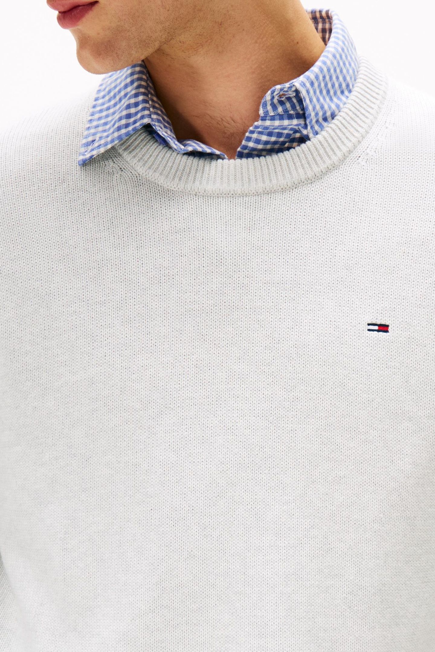 SLIM ESSENTIAL SWEATER LT GREY HTR 3