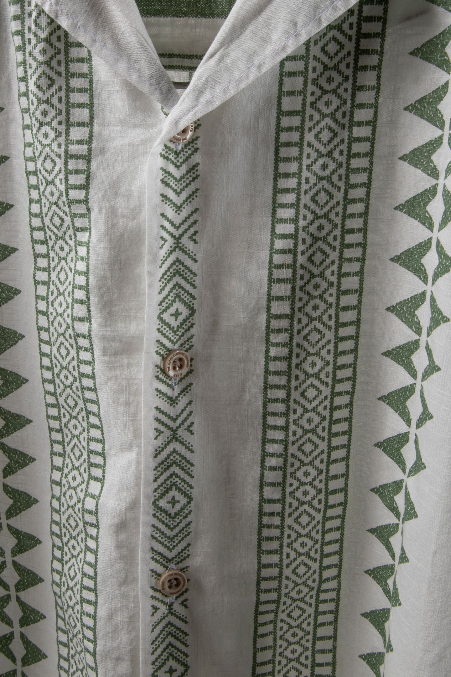 SHIRT SHORT SLEEVE REVERS COLLAR SLUB ALLOVER PRINTED GREEN 6
