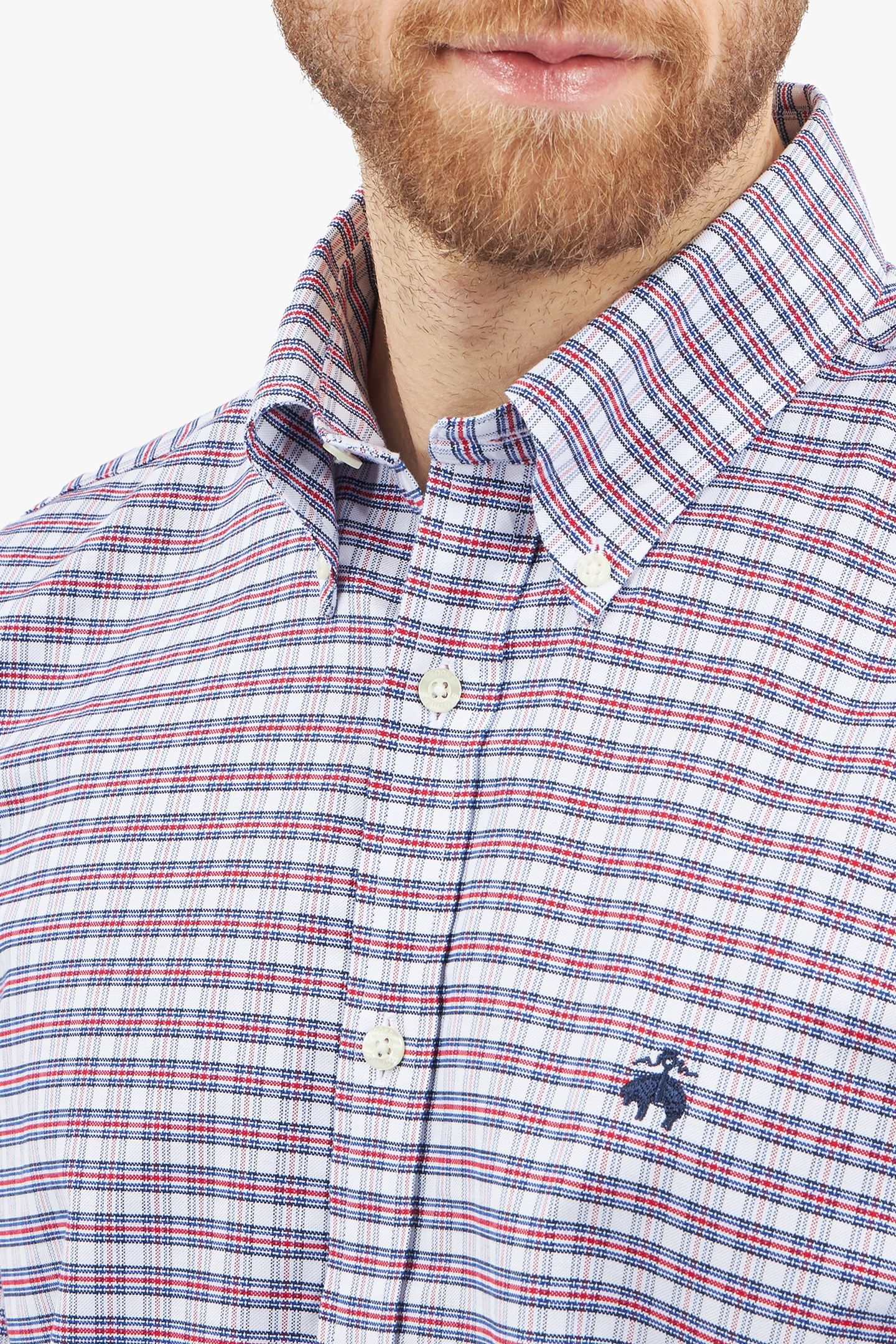 CASUAL NON-IRON STRETCH OXFORD LONG SLEEVE OPEN CHECKED REGE 5