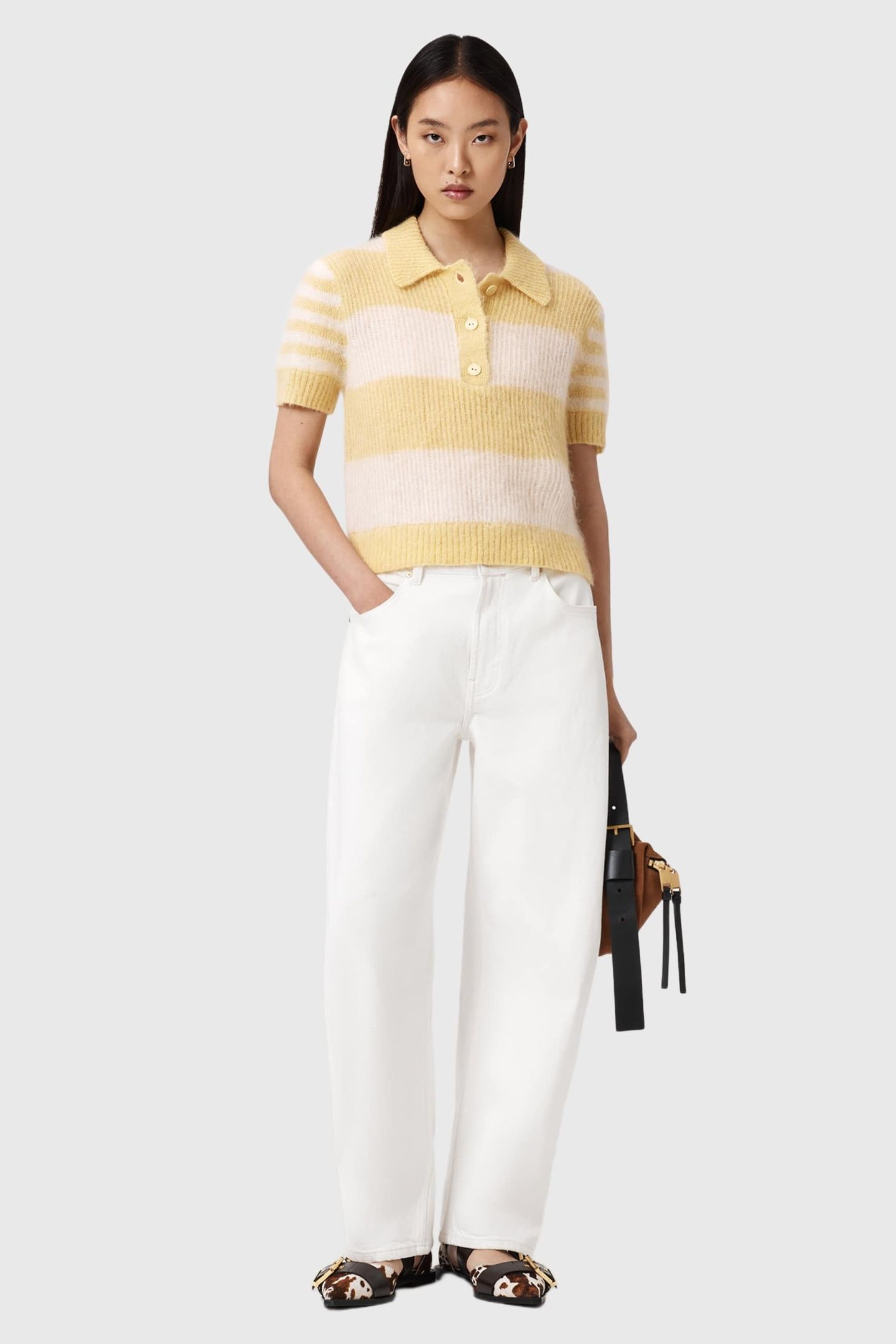 CLEM POLO TEE HAY YELLOW/WHITE 4