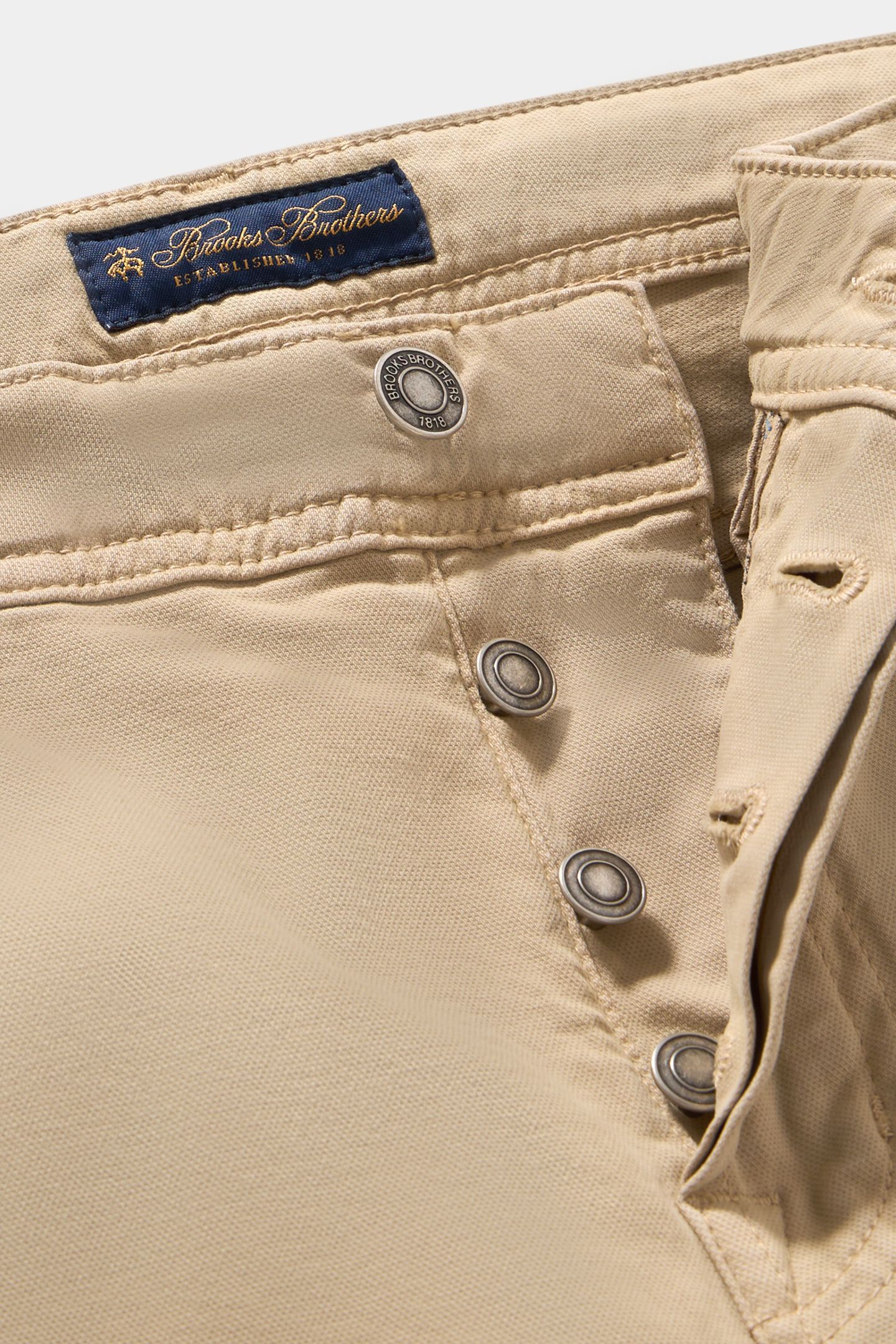 STRETCH COTTON 5-POCKET TROUSERS BEIGE 6