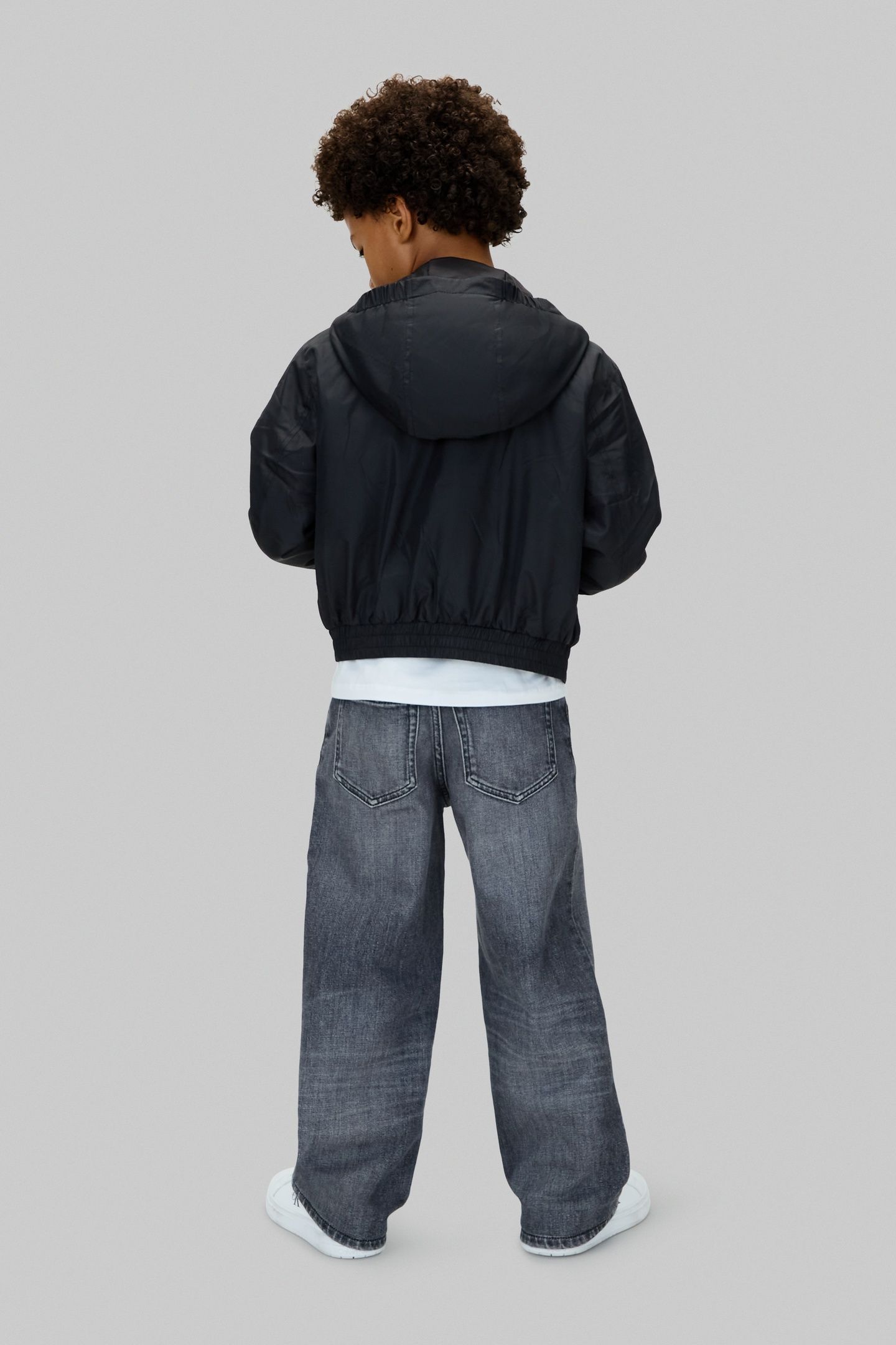BOYS PADDED HOODED JACKET BLACK 3