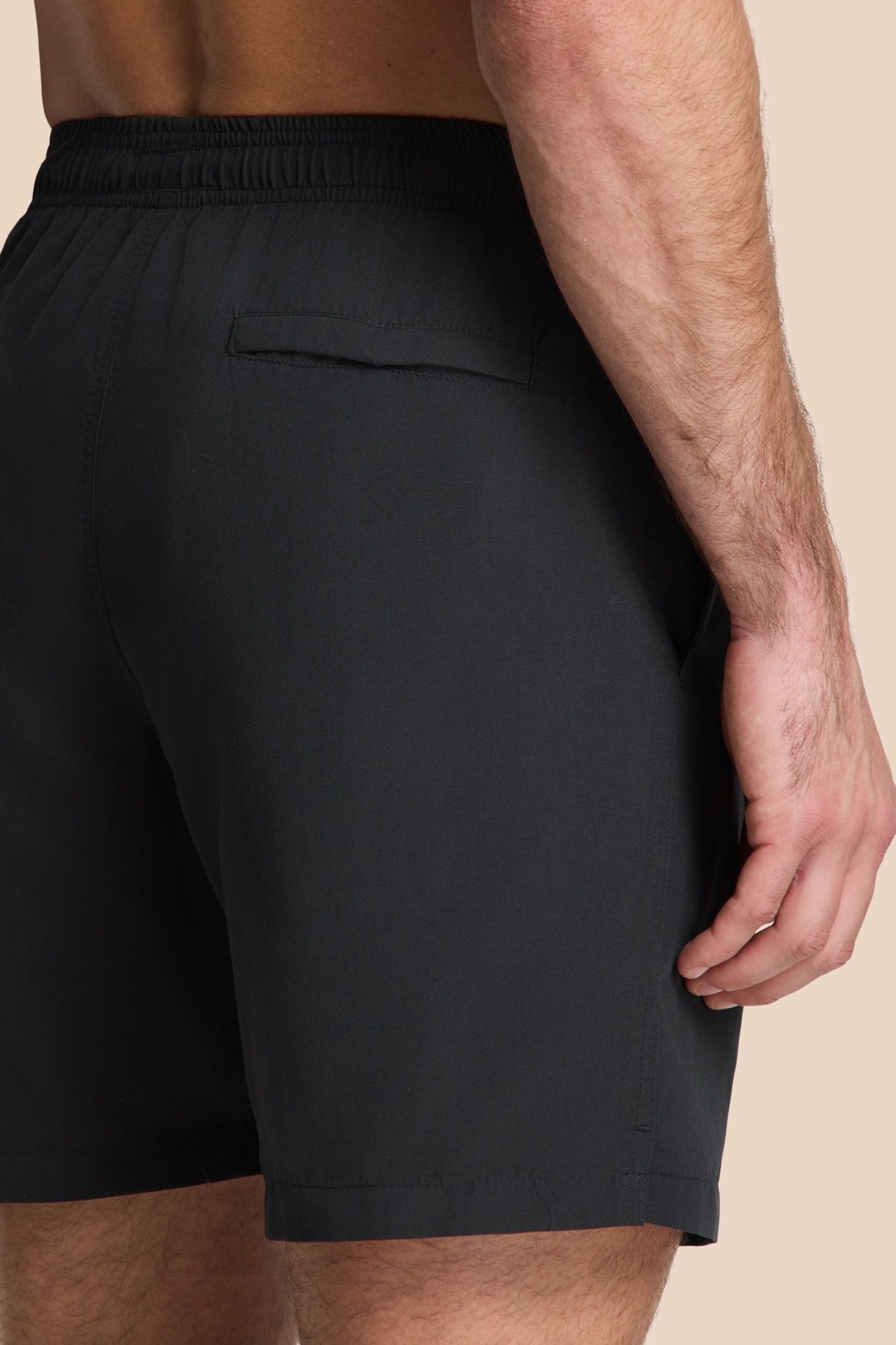 MEN MIKE SWIM SHORTS 7 INCH SOLID BLACK 4