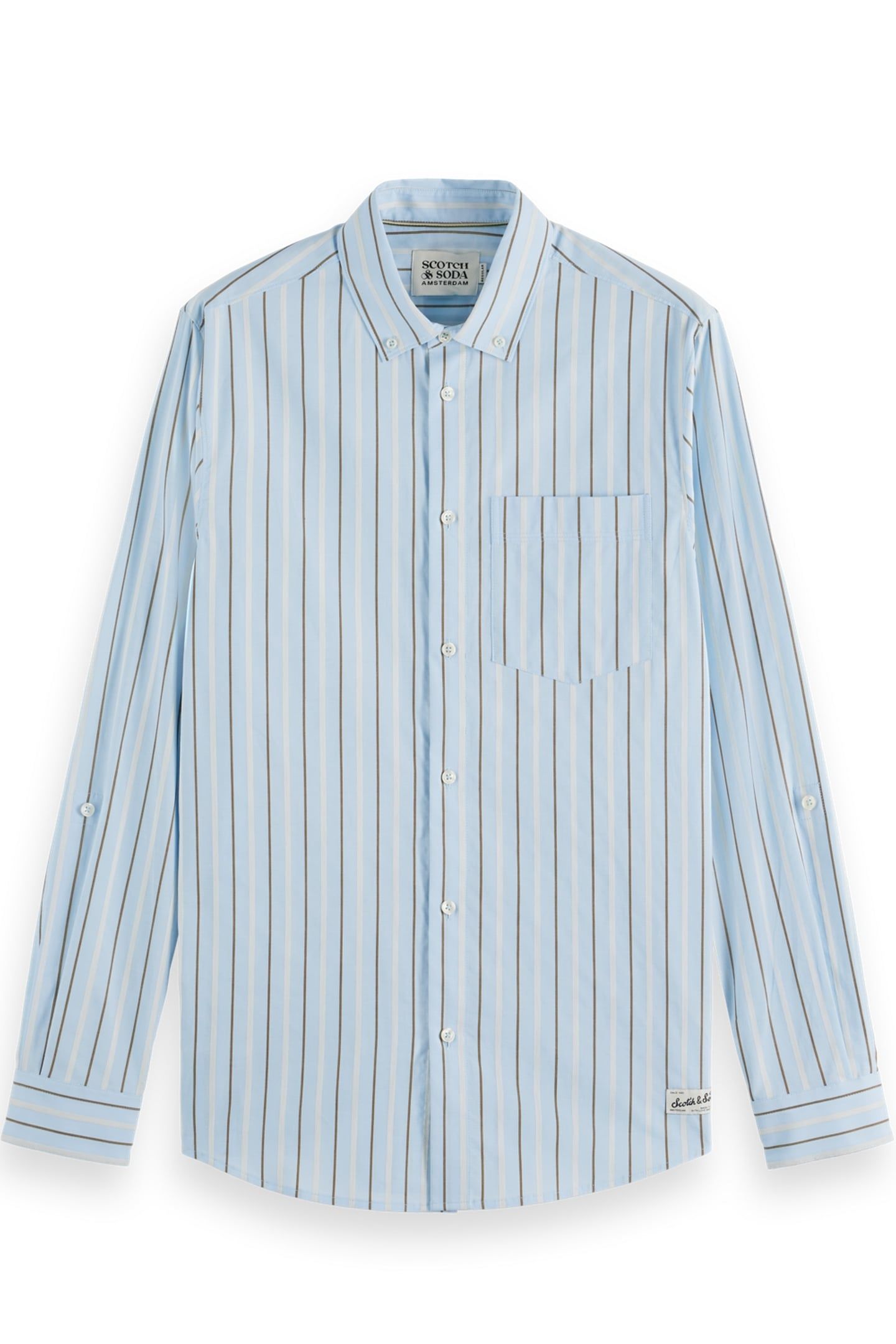 REGULAR FIT DOBBY STRIPE SHIRT SPRING BLUE PINSTRIPE 1