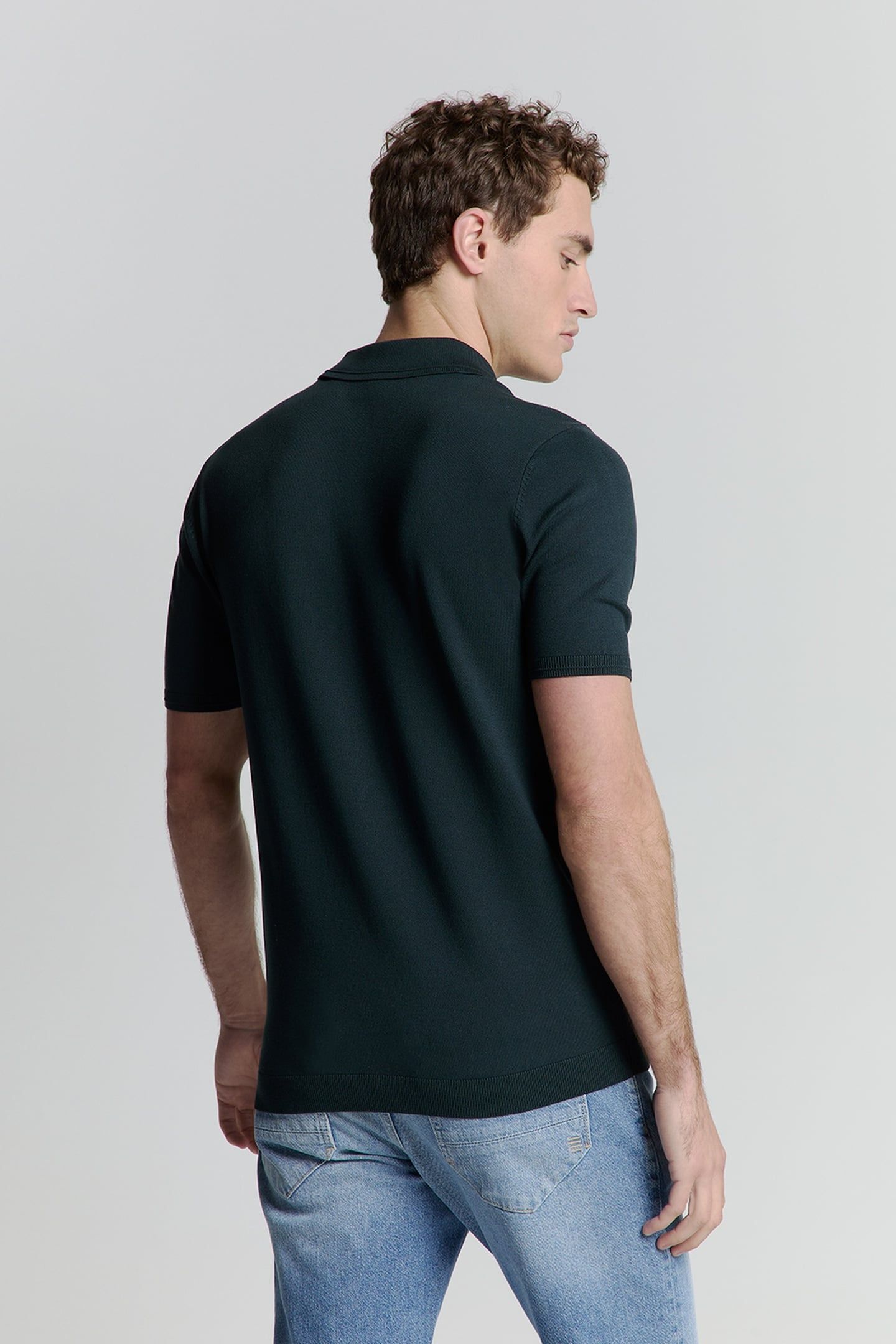 PULLOVER SHORT SLEEVE POLO BUTTON SOLID NIGHT 2