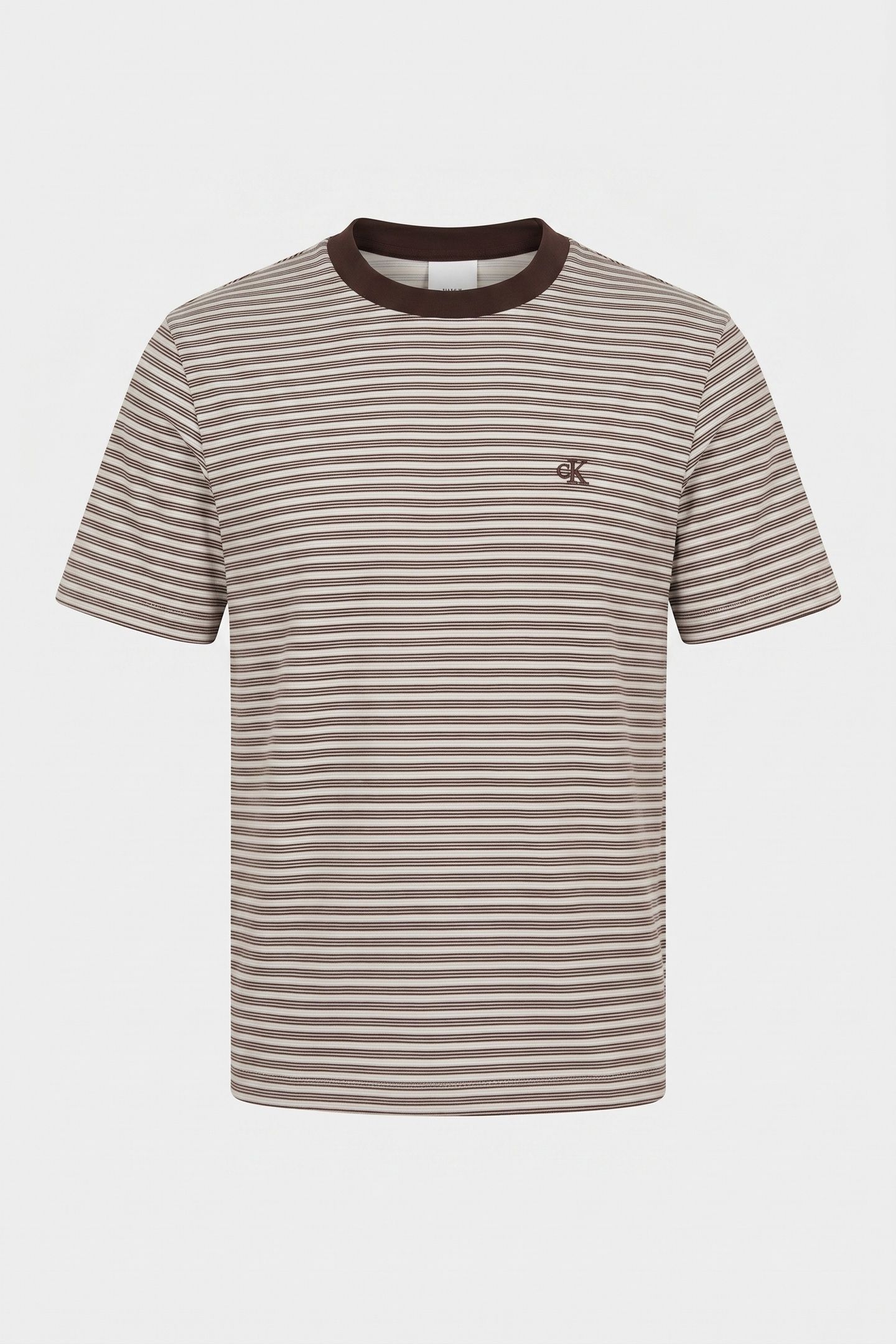SS STRIPED OTTOMAN T-SHIRT RICH BROWN 3