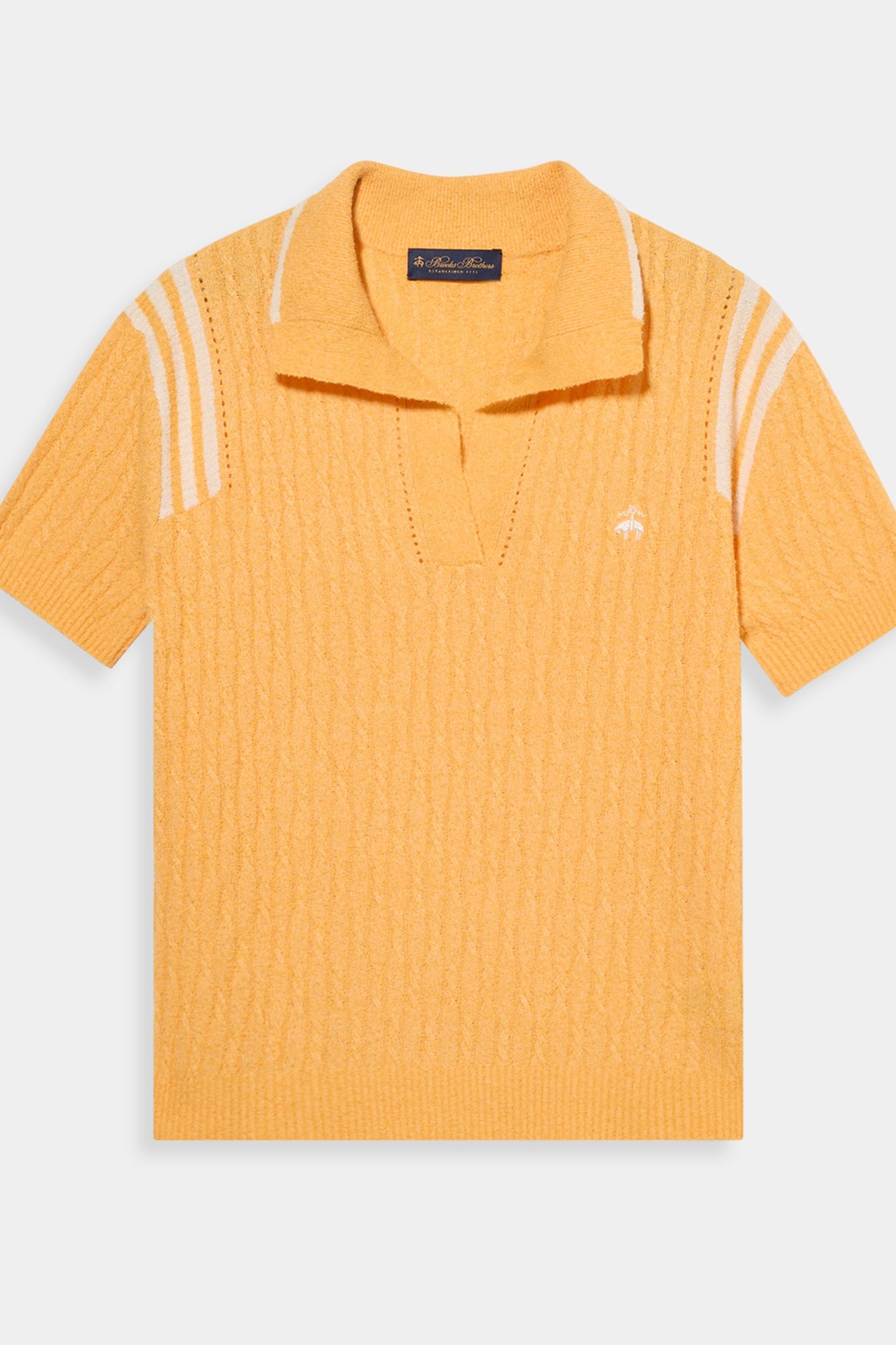 SHORT SLEEVE OPEN NECK COTTON POLO YELLOW 3