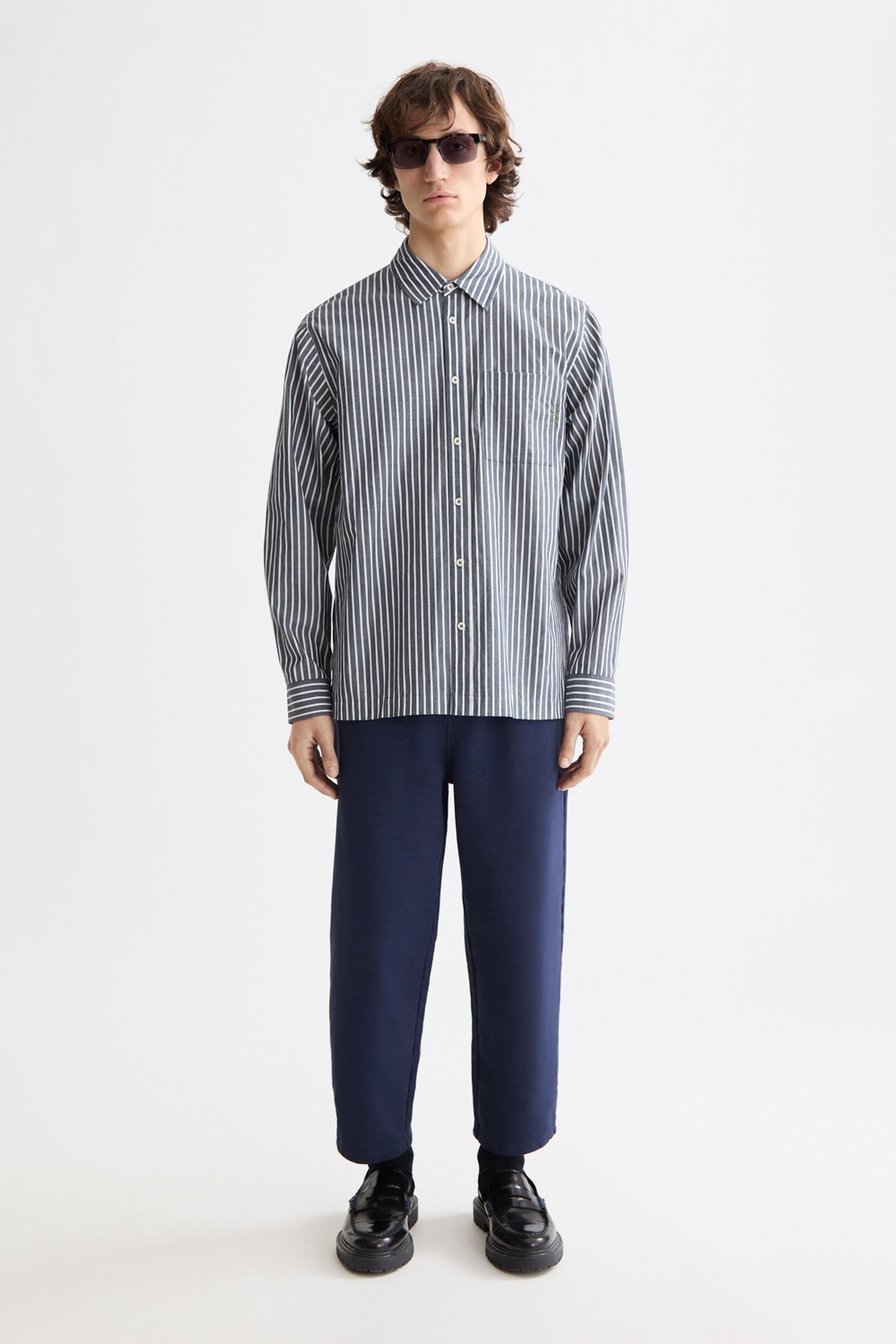STRIPED RELAXED-FIT POPLIN SHIRT SKY CAPTAIN STRIPES 3