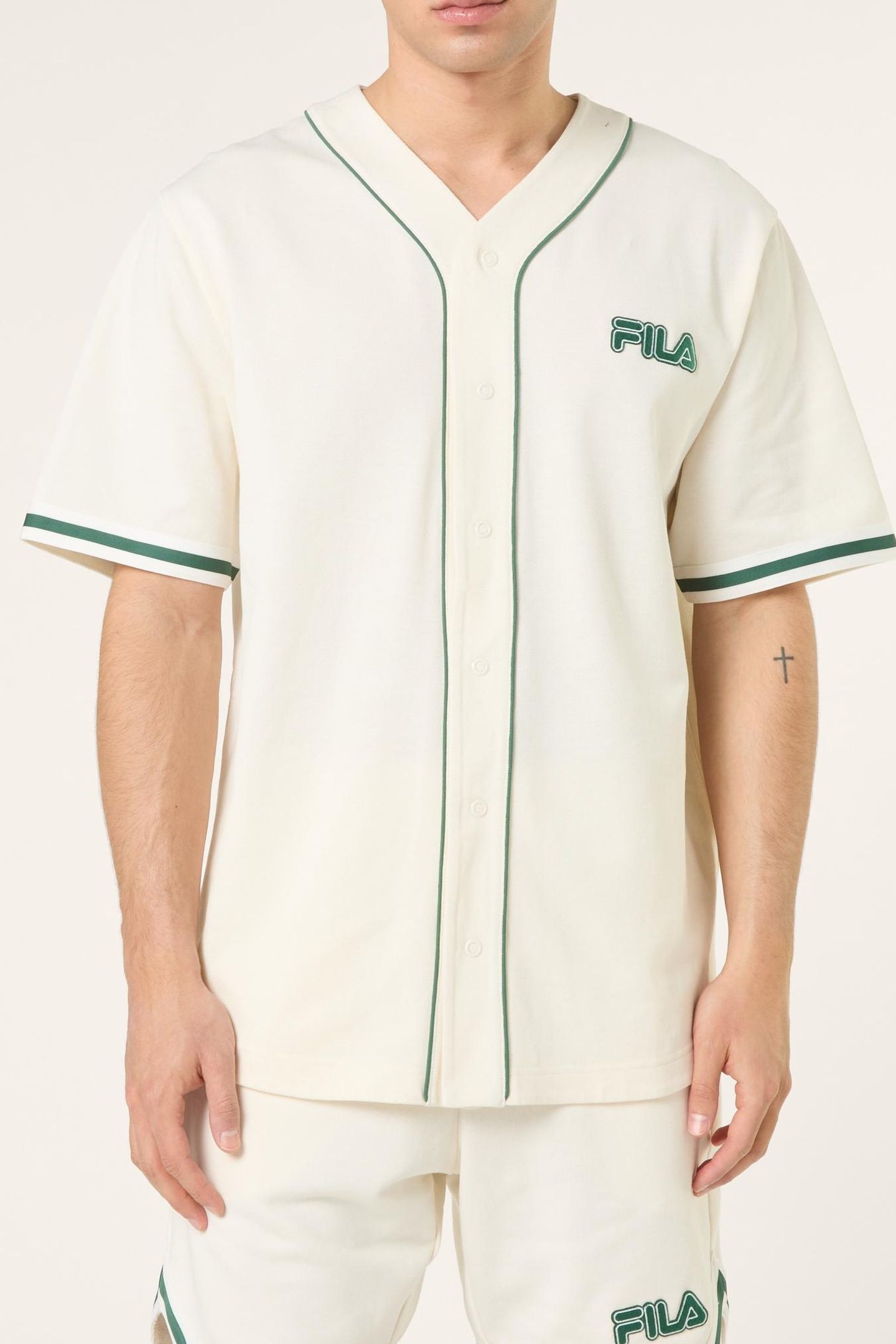 STATUTO LOOSE PIQUE BASEBALL SHIRT EGRET 1